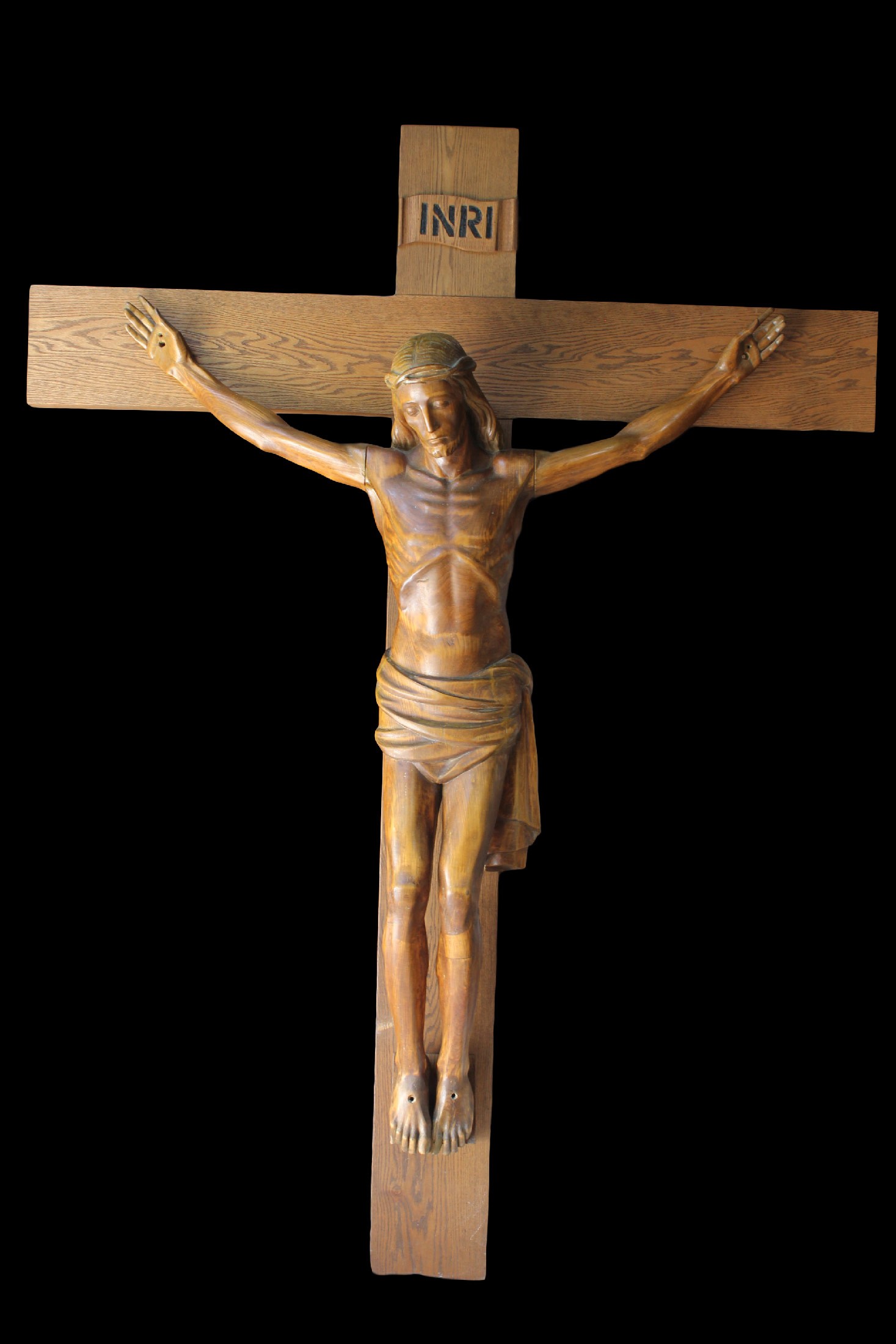 Antique Large Traditional Wood Crucifix