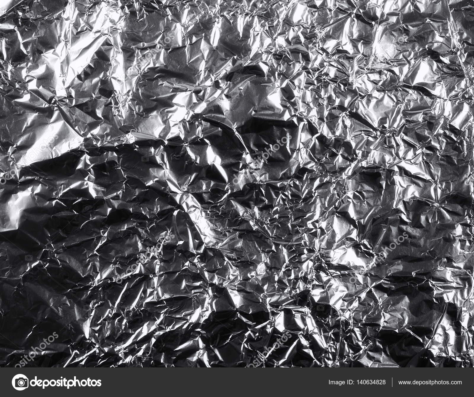 crumpled silver aluminum foil background, abstract texture — Stock ...