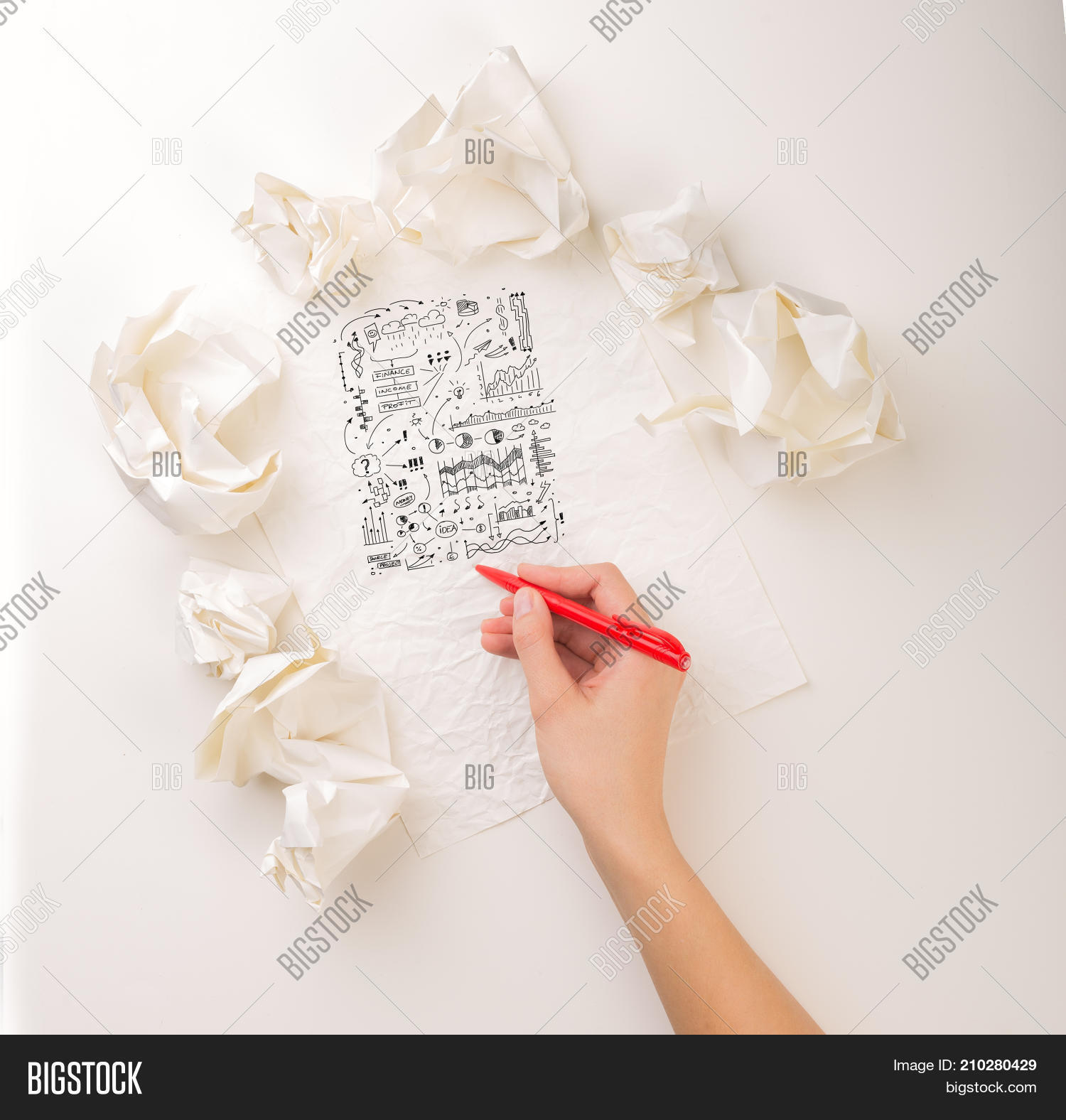 Female Hand Next Few Crumpled Paper Image & Photo | Bigstock