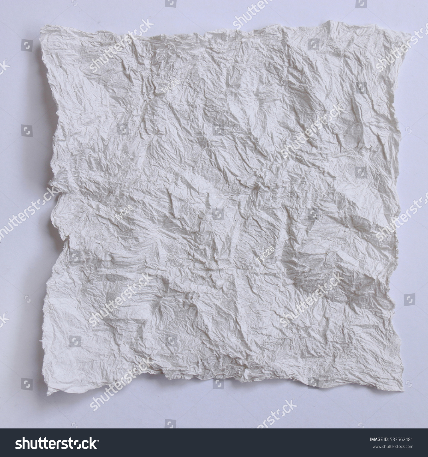 White Crumpled Paper Towel Strong Lighting Stock Photo (100% Legal ...
