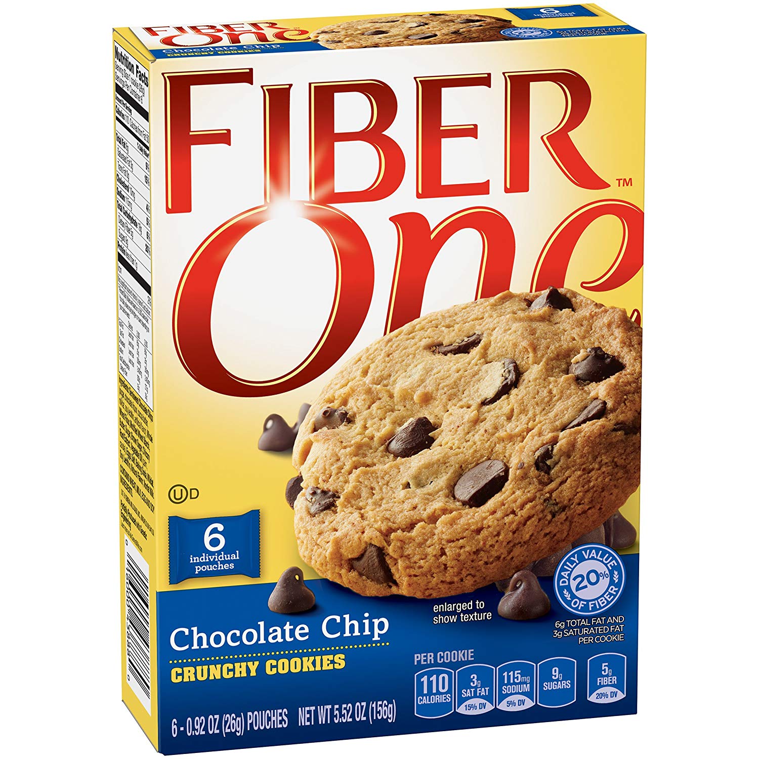 Amazon.com : Fiber One Snacks Chocolate Chip Crunchy Cookies Pouches ...