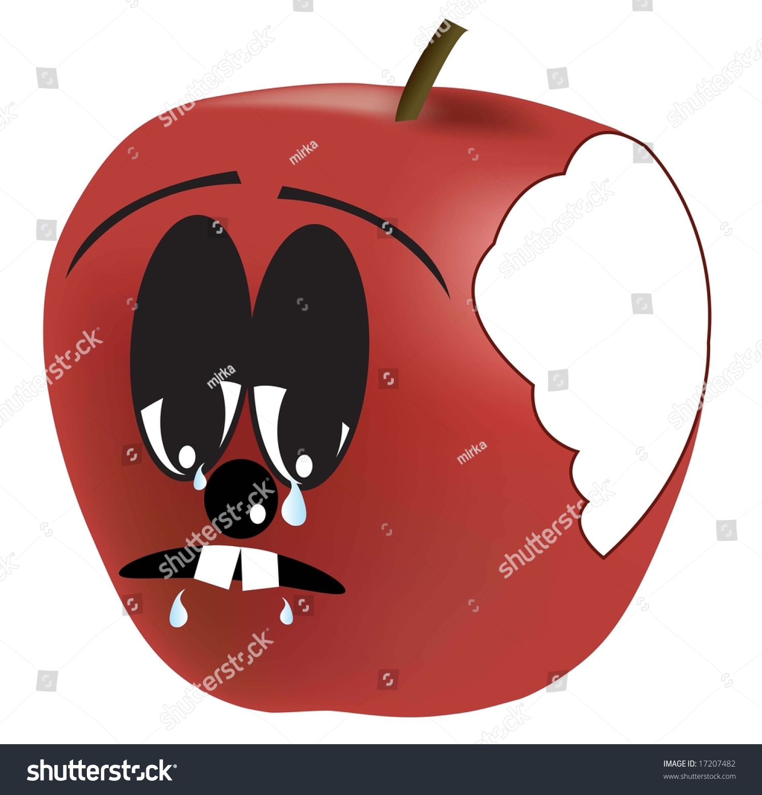 Red Apple Crying Stock Vector 17207482 - Shutterstock