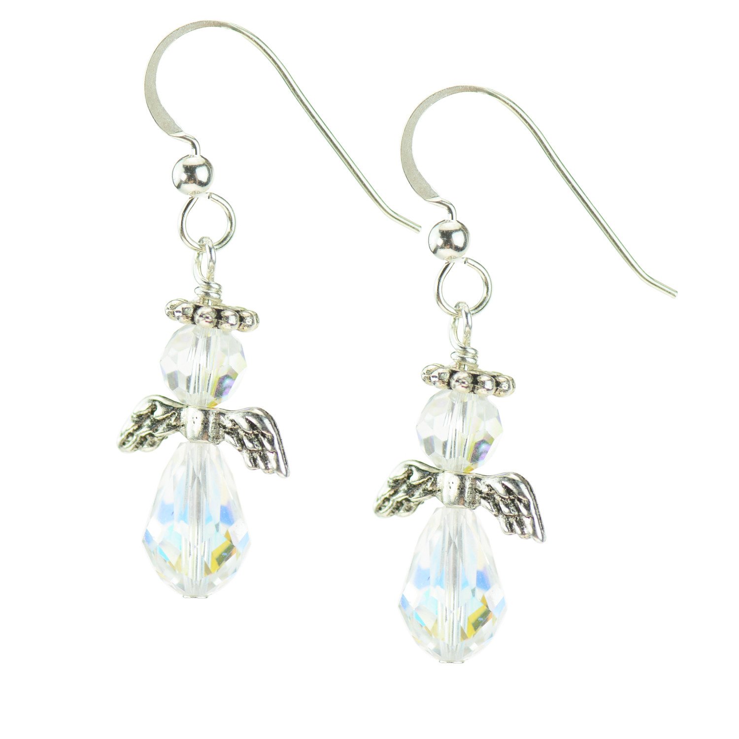 Swarovski Crystal Angel Earrings with Sterling Silver French wires ...
