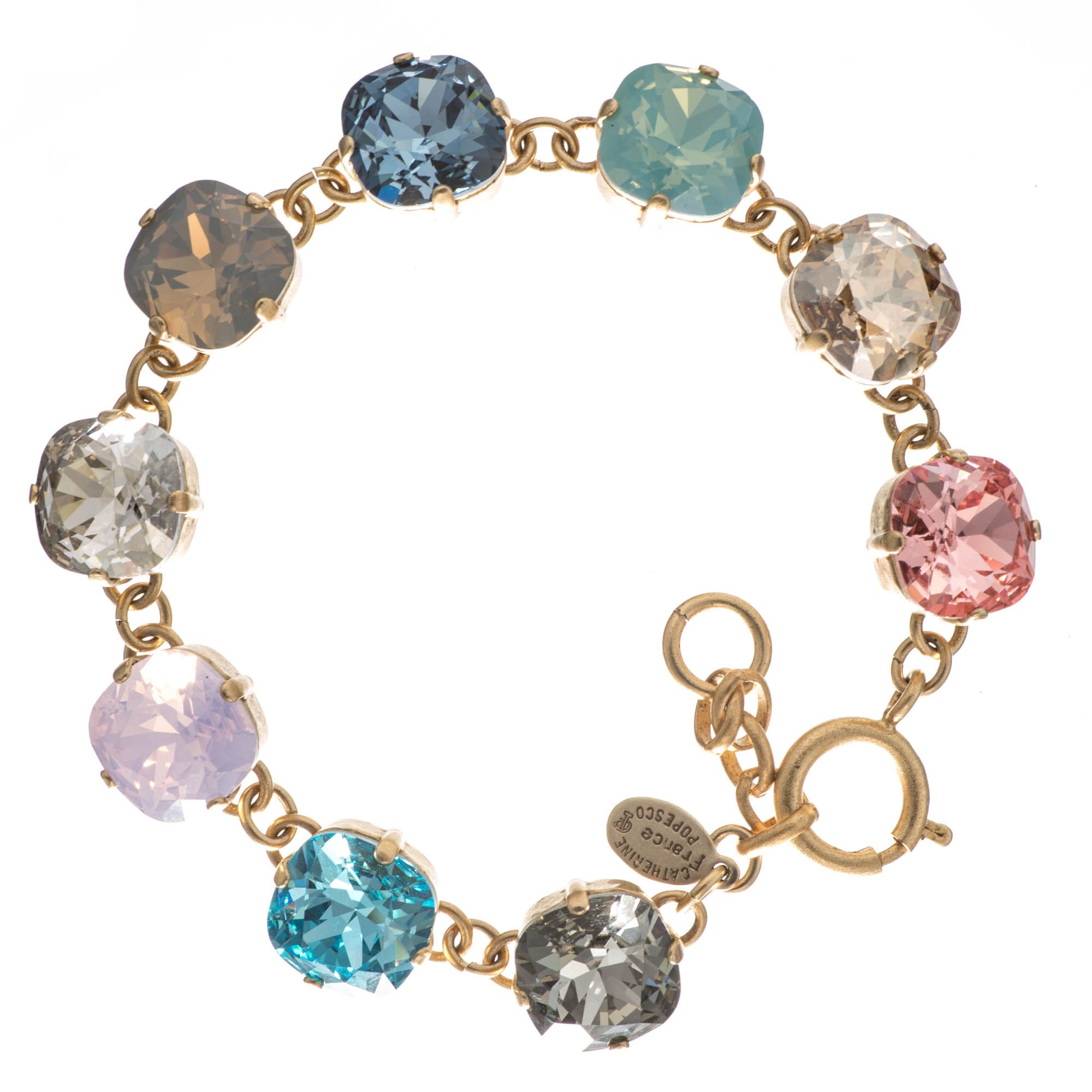 Large Stone Crystal Bracelet - All Colors in Silver and Gold