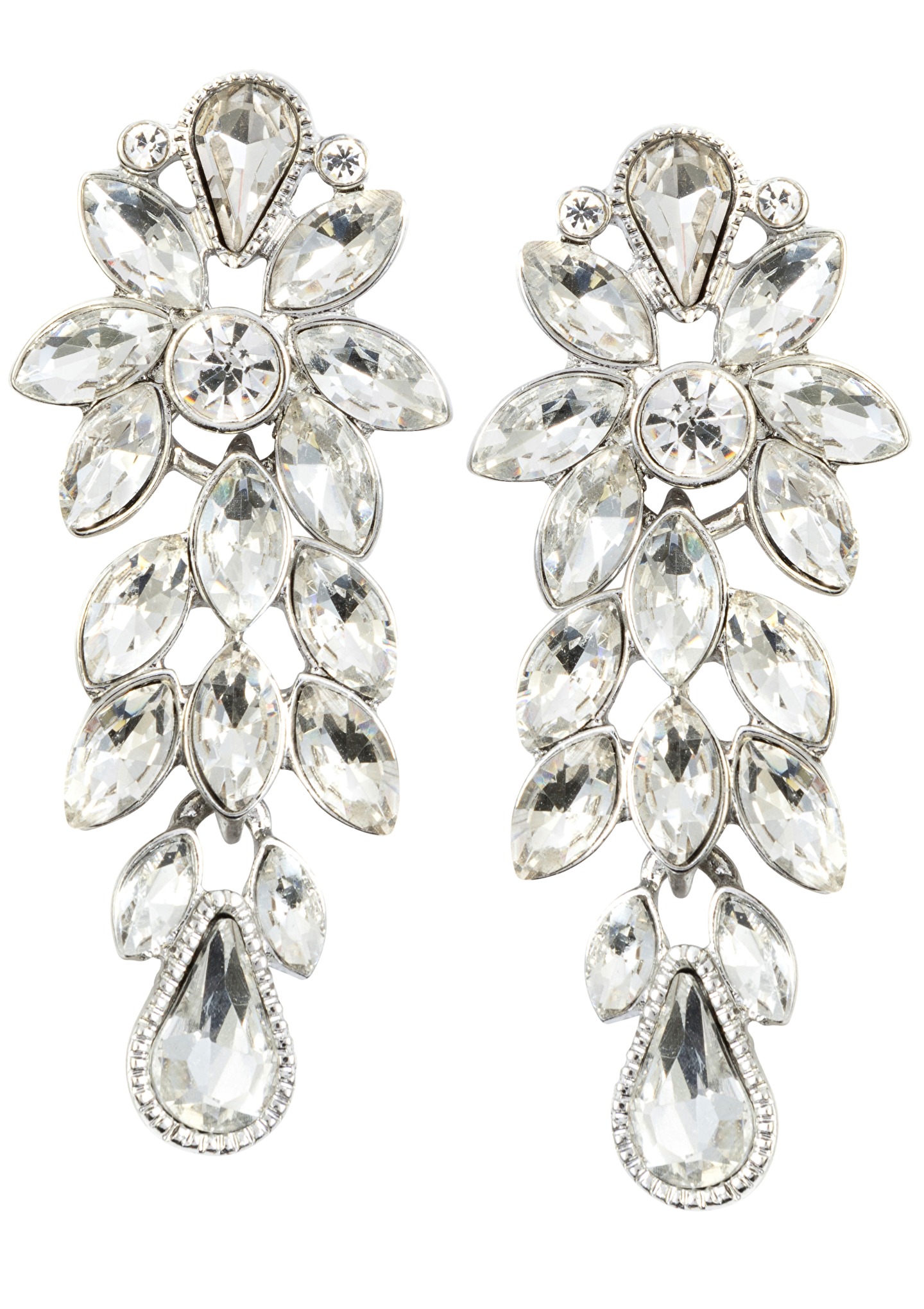 Crystal Flower Statement Earrings - Happiness Boutique