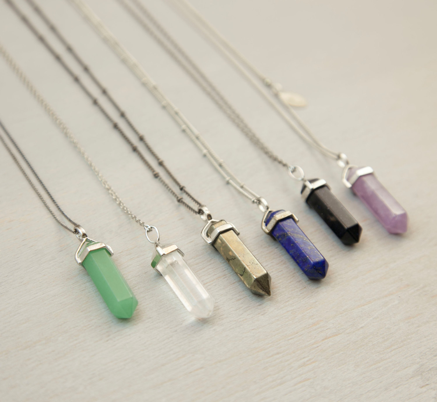 Crystal Stone Necklace Pendant Necklace / Natural Crystal