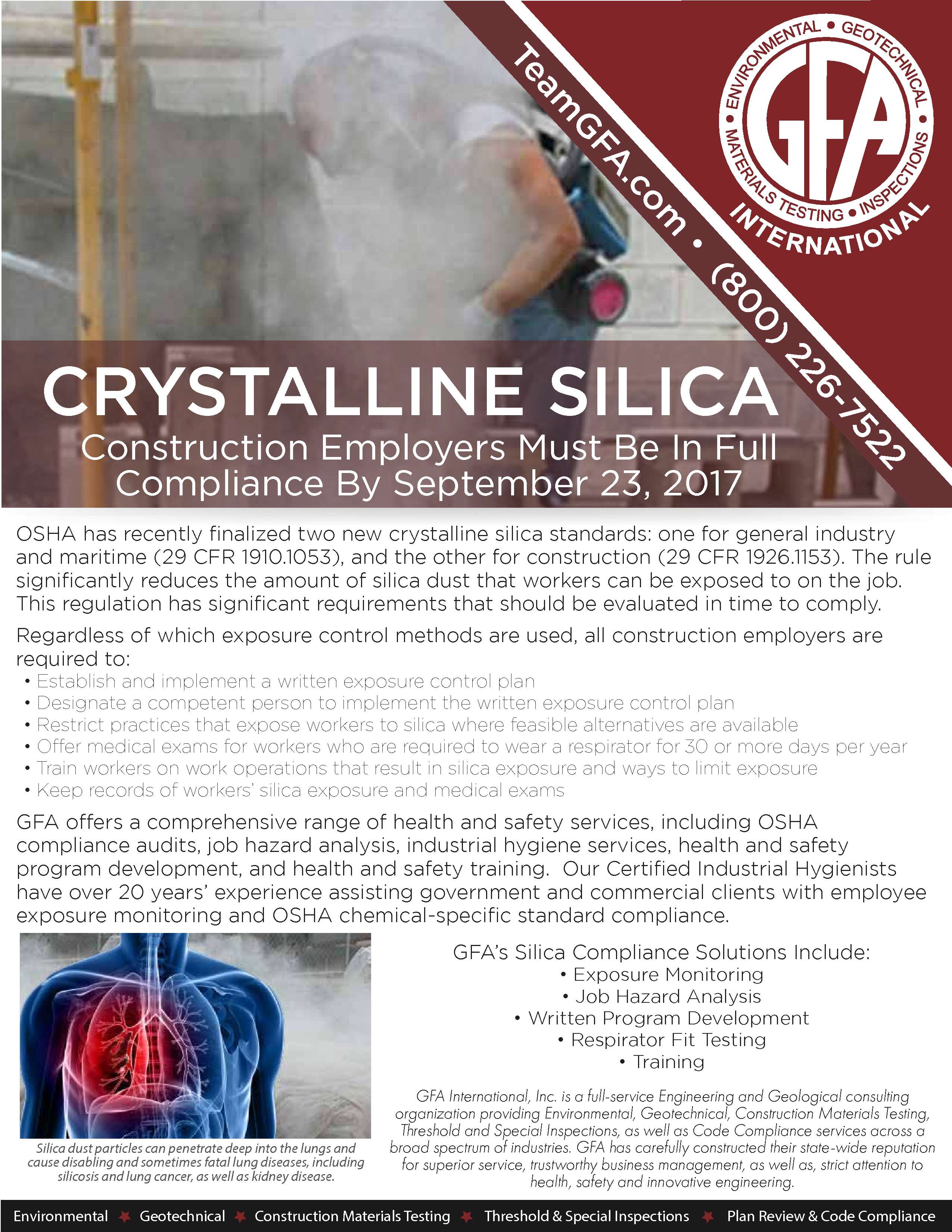 ARE YOU IN COMPLIANCE WITH OSHA'S NEW CRYSTALLINE SILICA STANDARD ...