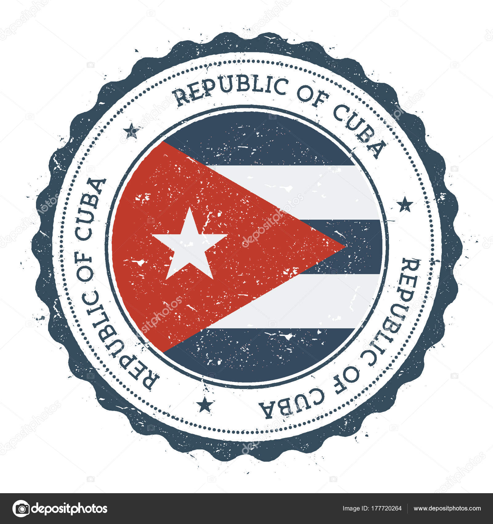 Sello de Grunge con la bandera de Cuba Vintage viajes sello con ...