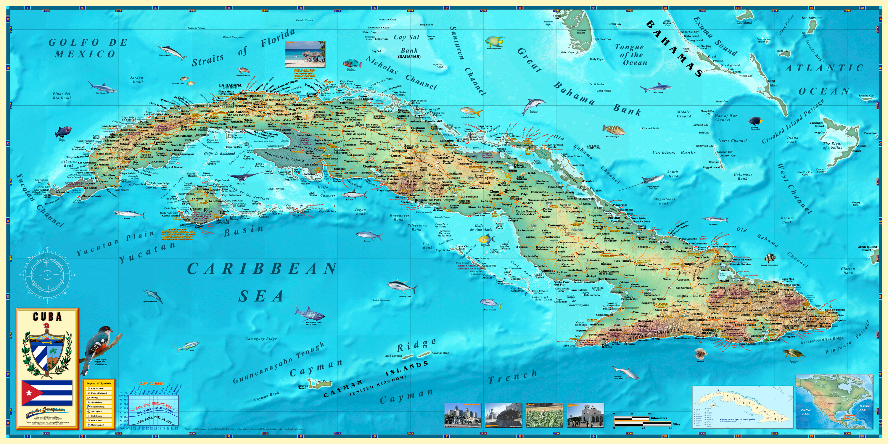 Cuba Wall Map by Compart Maps