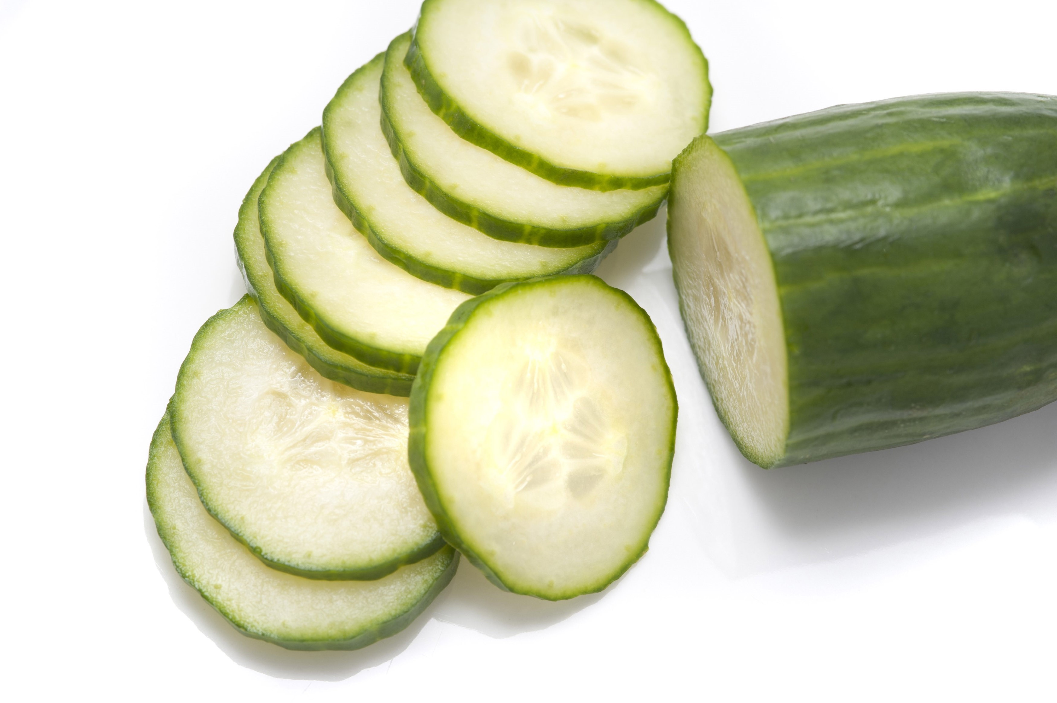 Freshly sliced cucumber - Free Stock Image