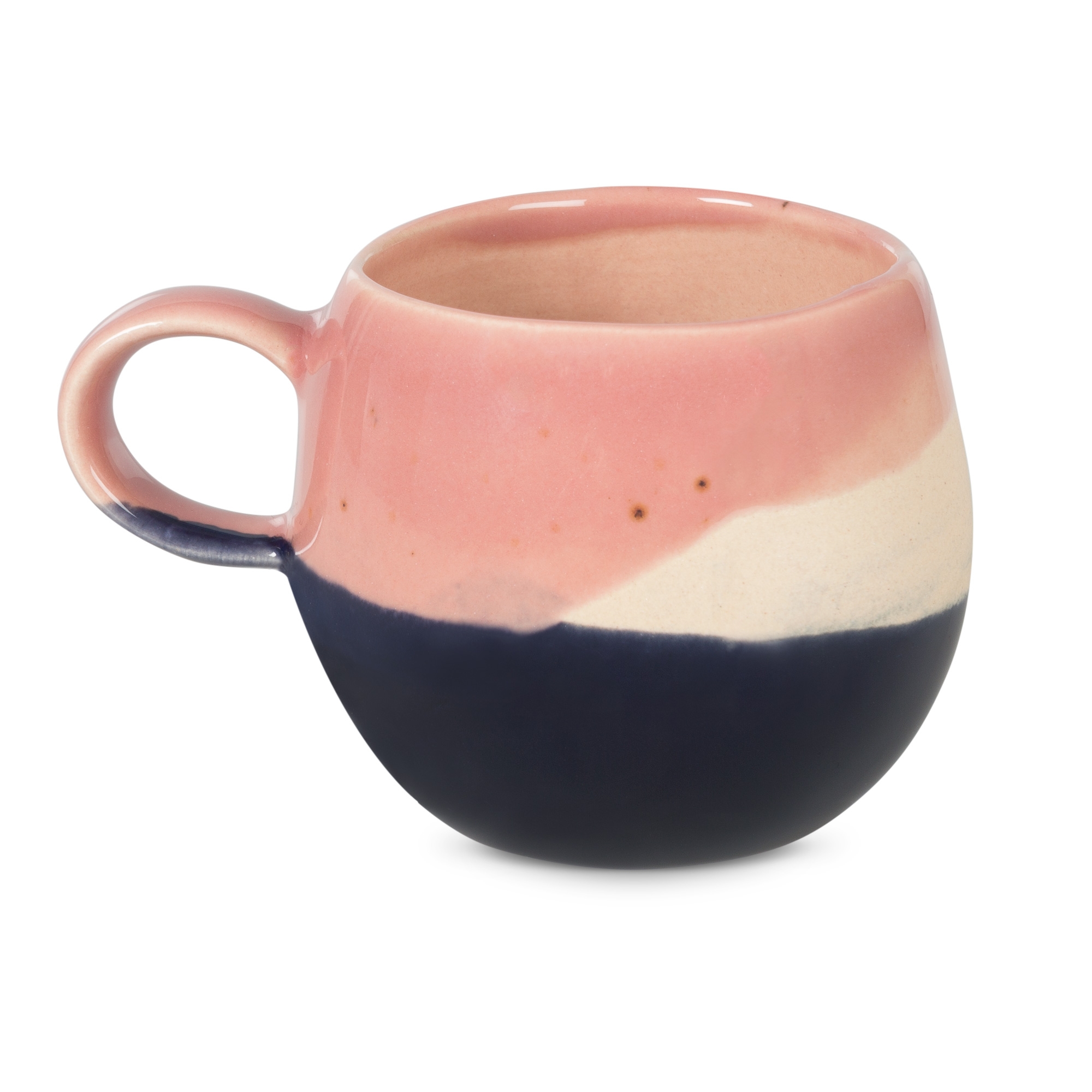 Clara Pink & Navy Ceramic Espresso Cup | All Homeware | Oliver Bonas