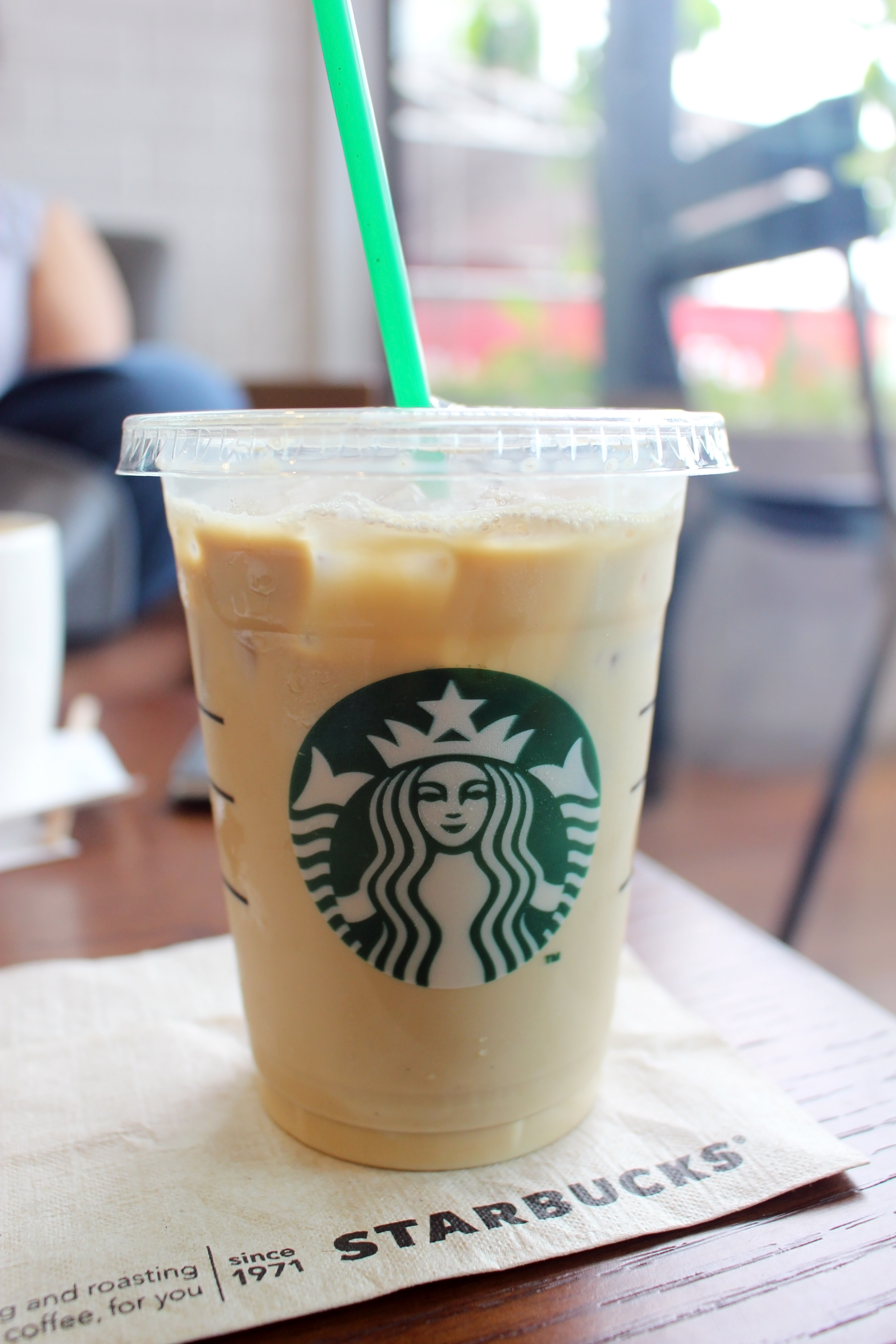 Cup of iced coffee in starbucks photo