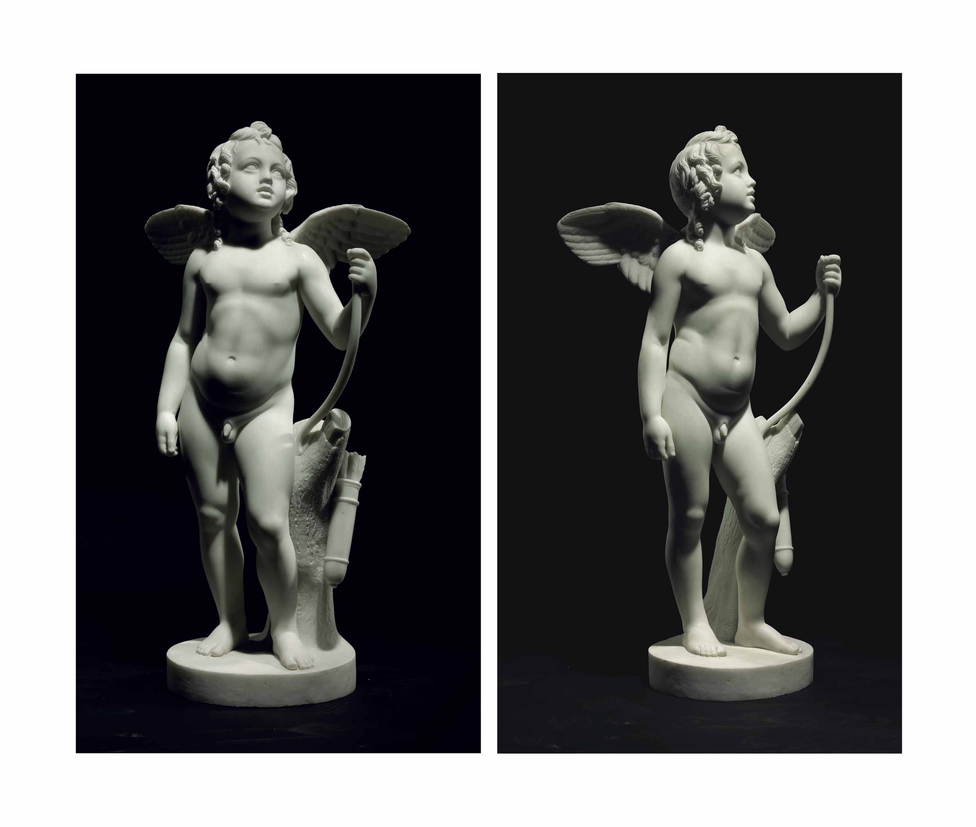 A MARBLE FIGURE OF CUPID WITH HIS BOW (AMORINO) | BY BERTEL ...