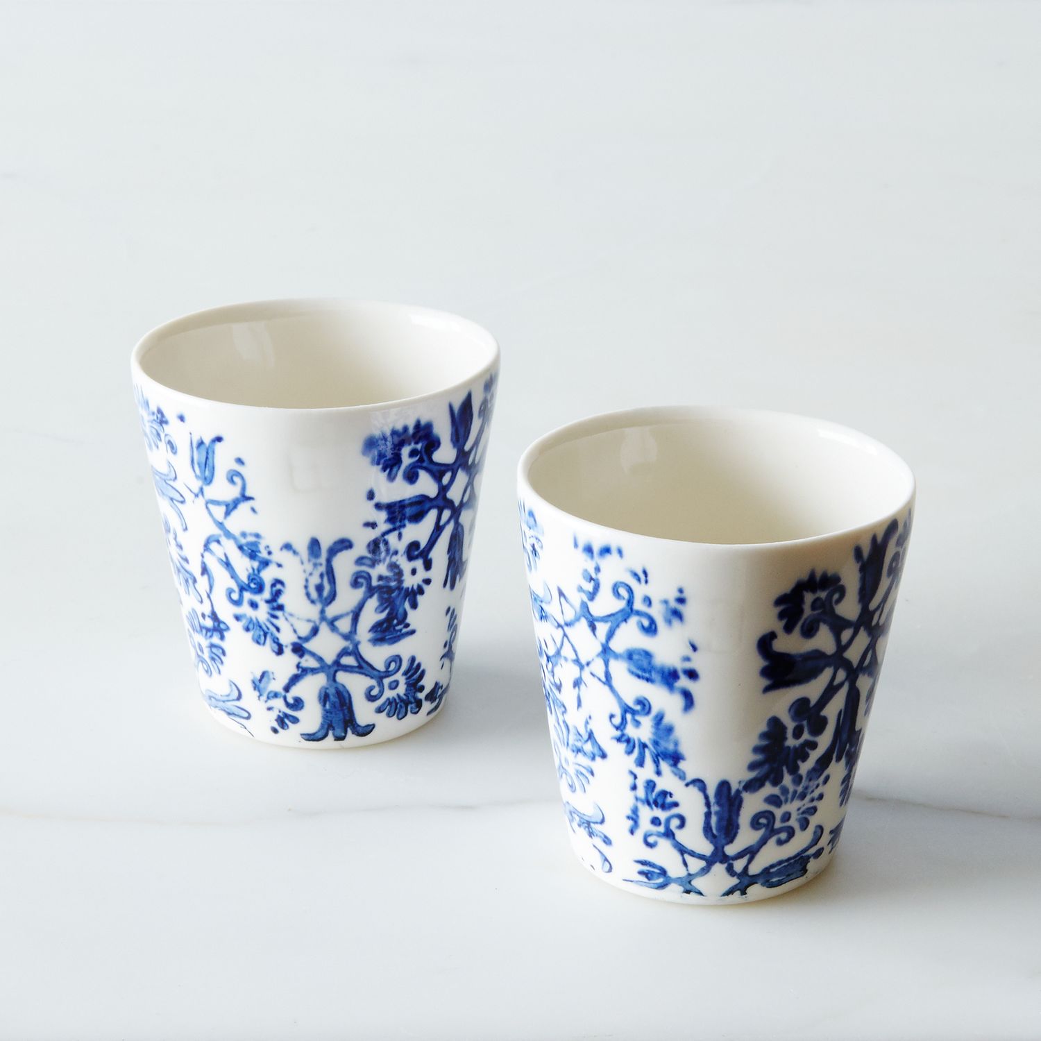 Floral Espresso Cups (Set of 2) - Small Ceramic Cups -- Mugs ...