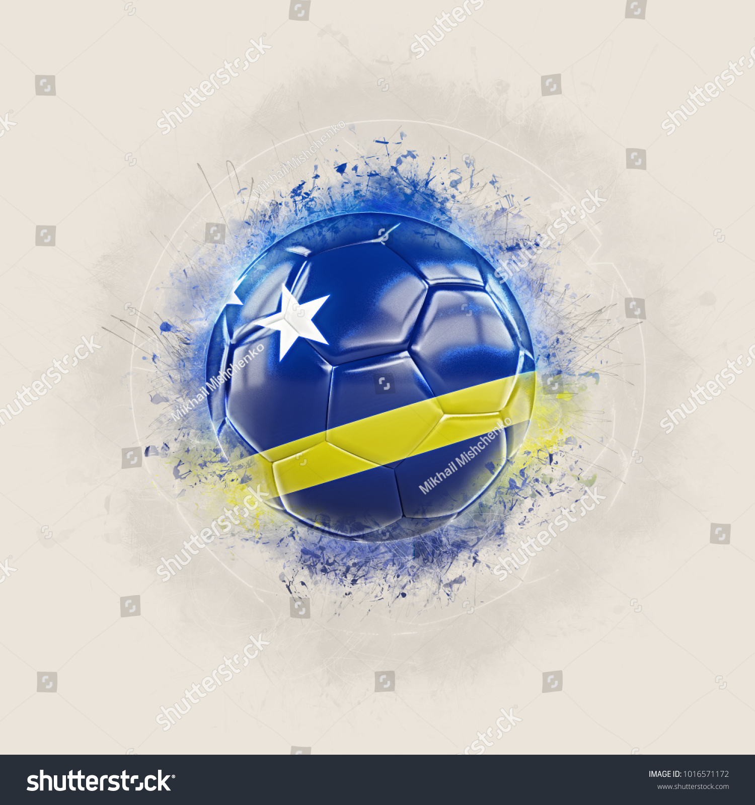 Grunge Football Flag Curacao 3d Illustration Stock Illustration ...