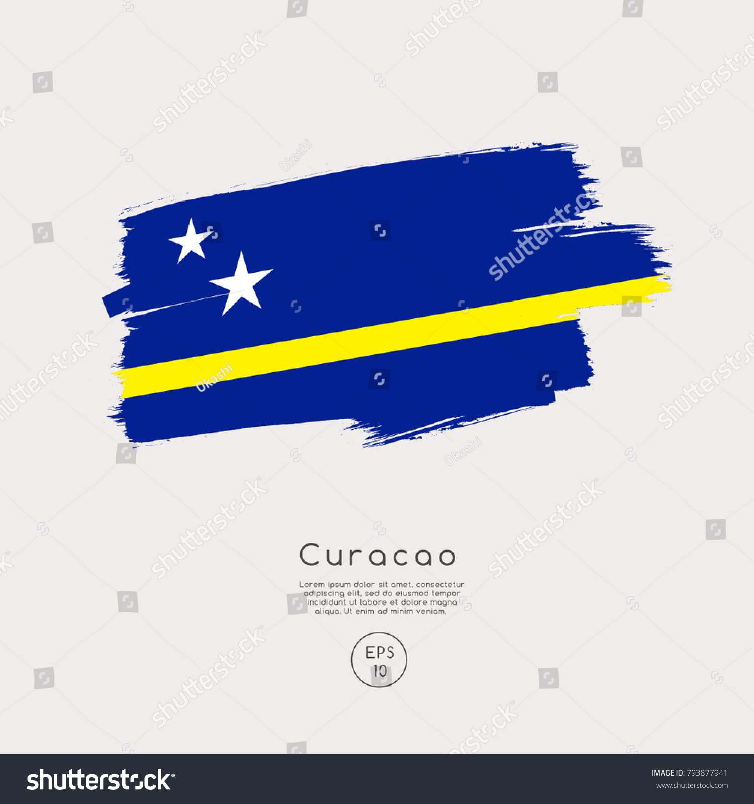 Flag Curacao Grunge Brush Stroke Vector Stock Vector 793877941 ...