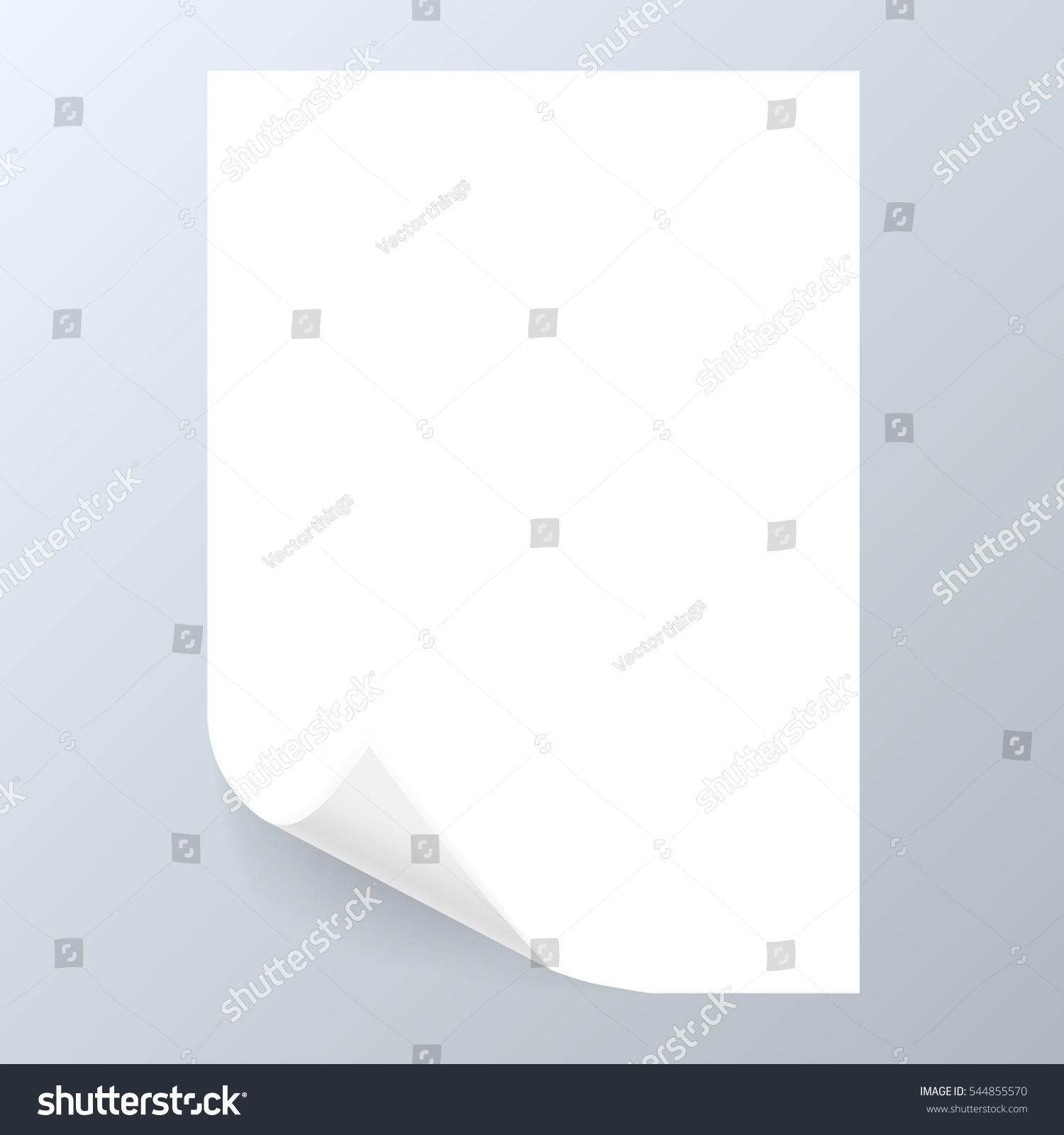 White Curled Paper A4 Note Memo Stock Vector (2018) 544855570 ...