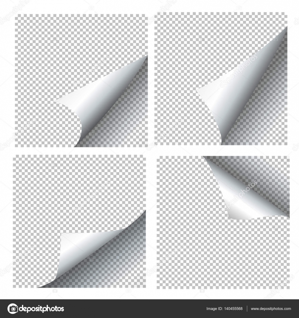 Curled paper sheets. Page curls set vector illustration — Stock ...