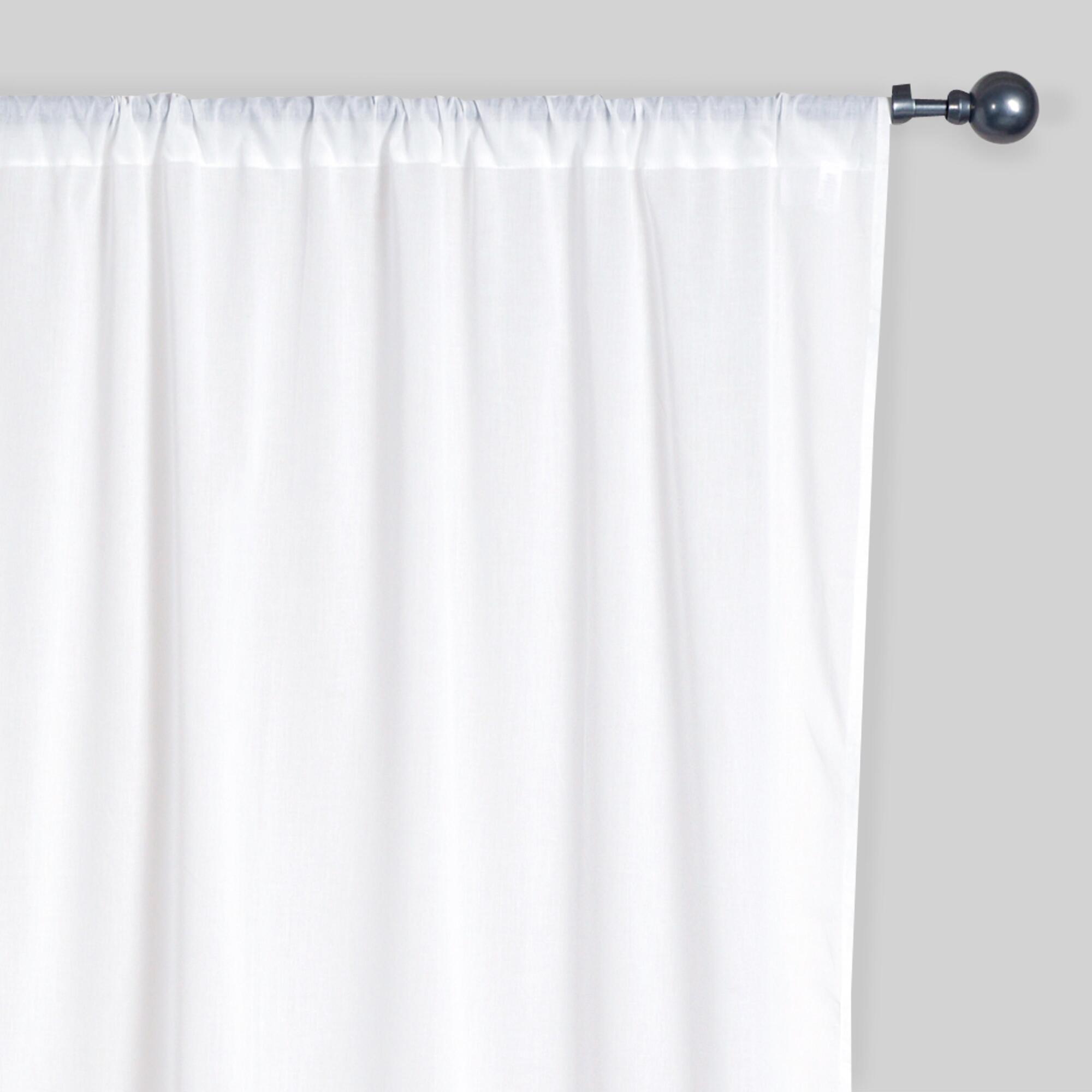White Cotton Voile Curtains, Set of 2 | World Market