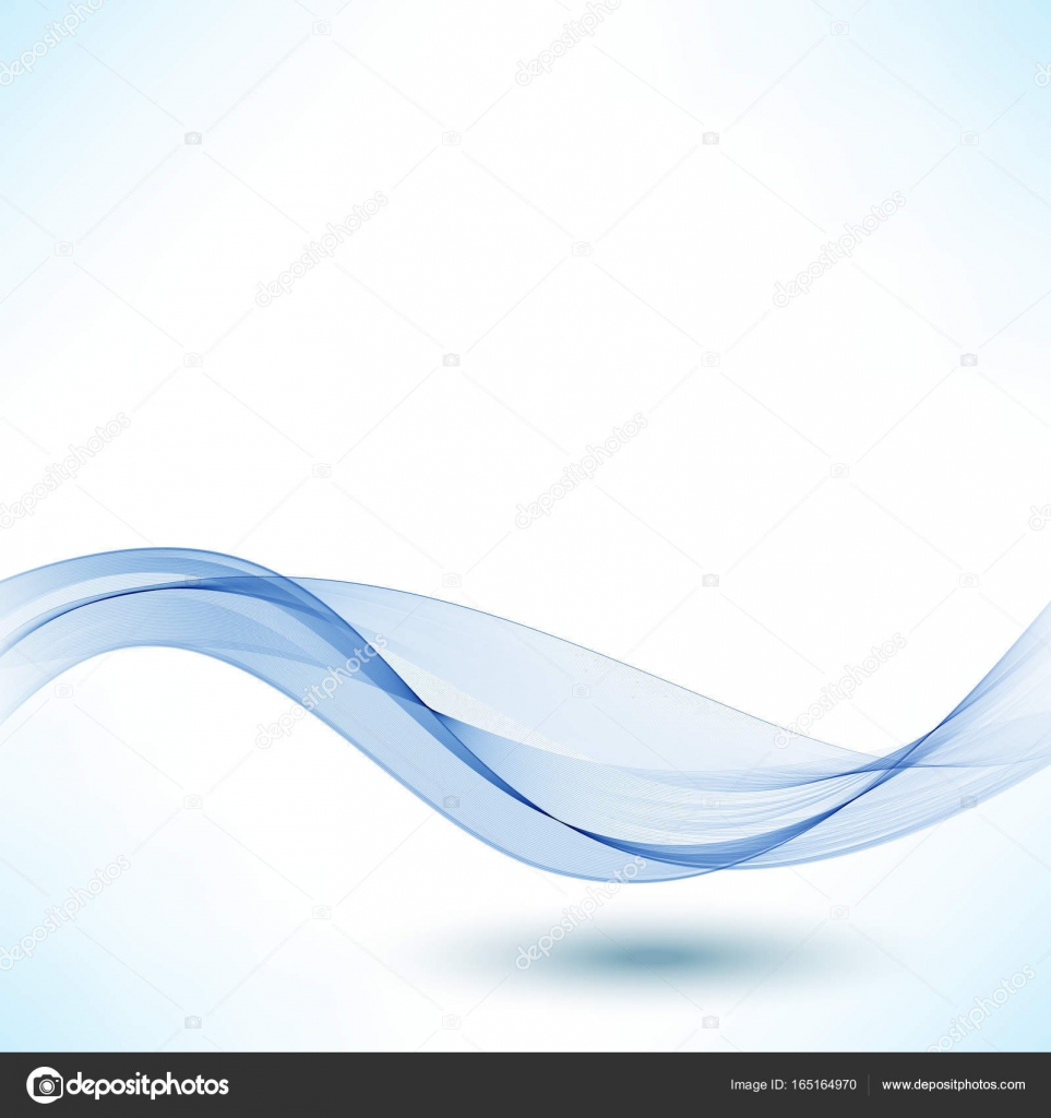 Blue wave.Abstract white background with blue wavy curved lines ...