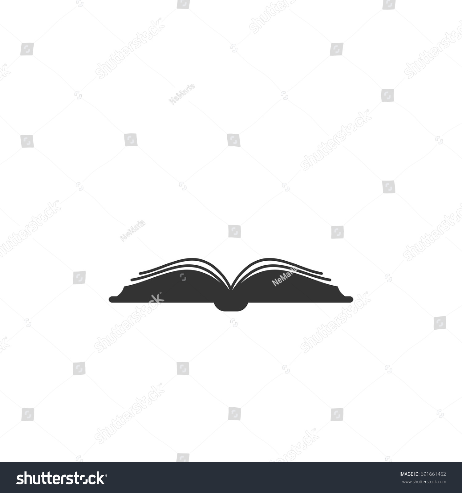 Black Thick Opened Book Curved Pages Stock Vector 691661452 ...