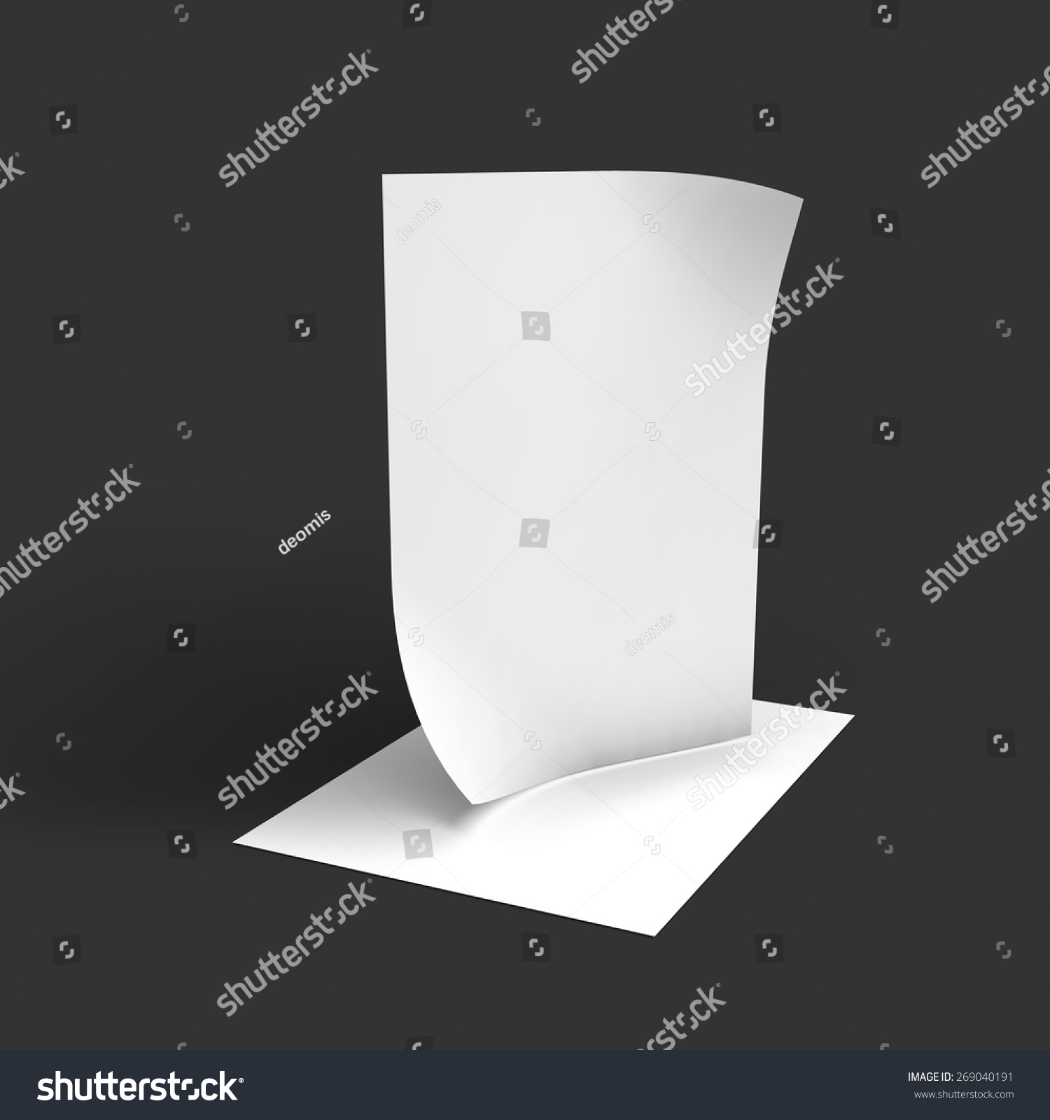 Stack Pages Curved Corners Business Mockup Stock Vector 269040191 ...
