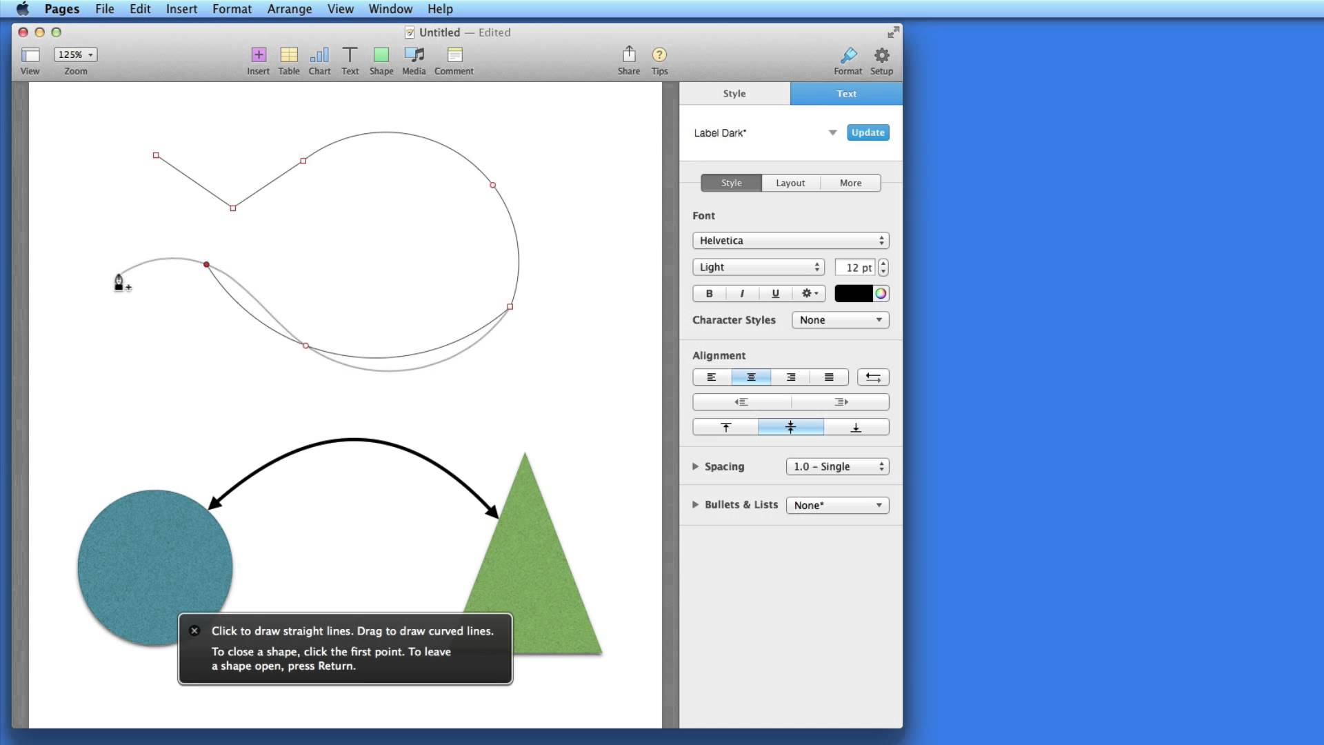 Pages for Mac Tutorial: Shapes & Lines - YouTube