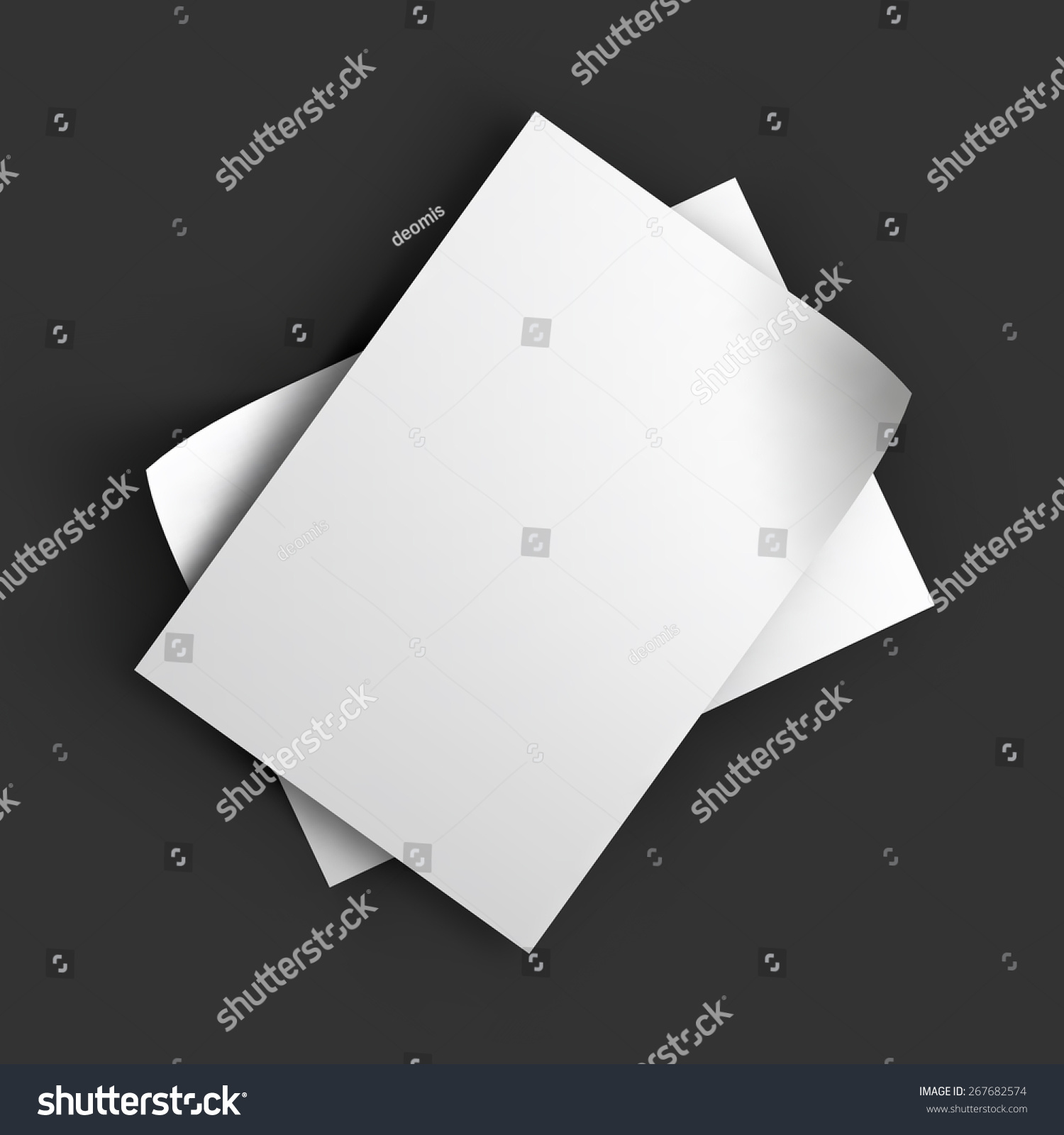 Stack Pages Curved Corners Top View Stock Vector 267682574 ...