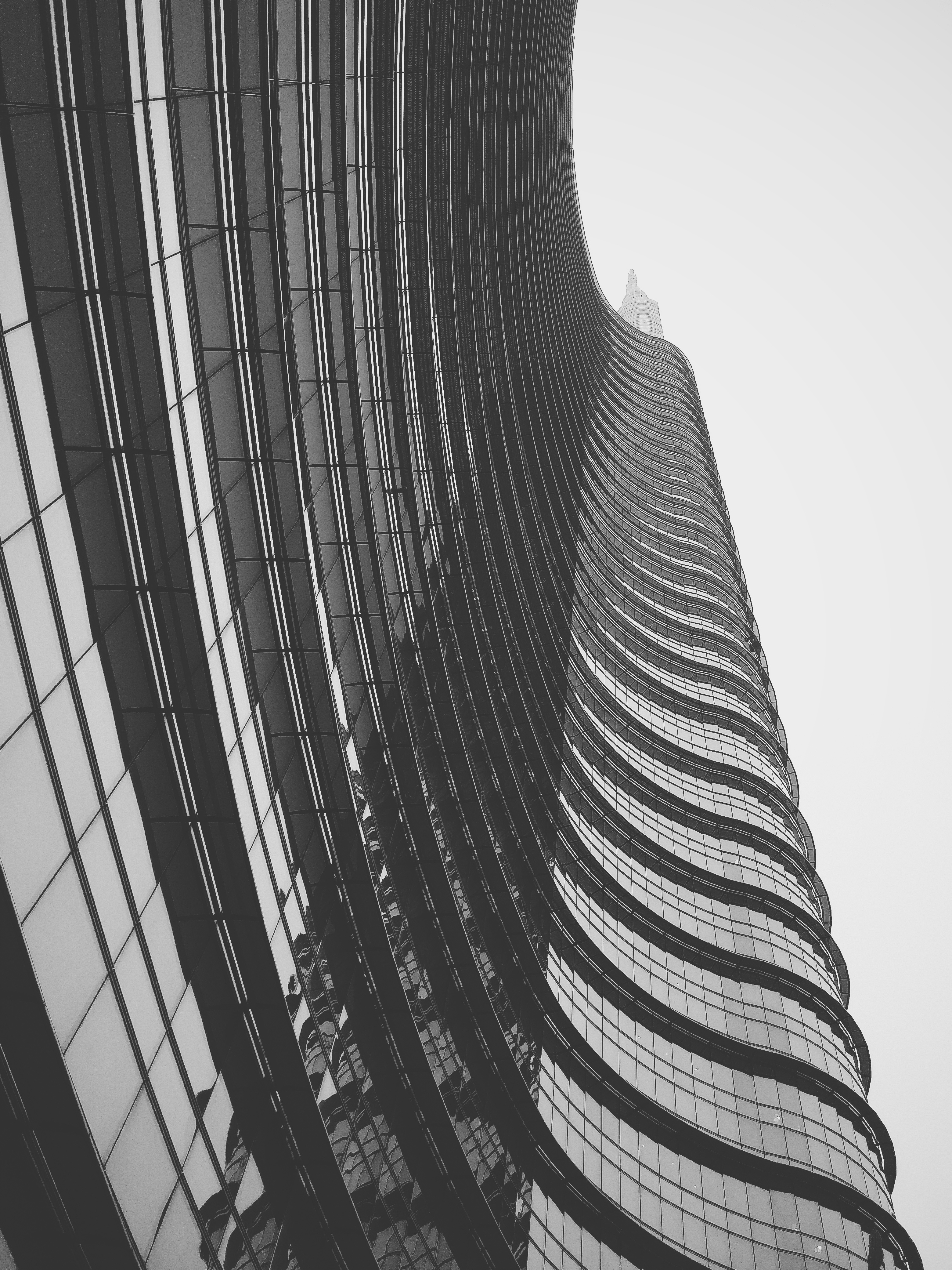 Curvy, Building, City, Curve, Glass, HQ Photo