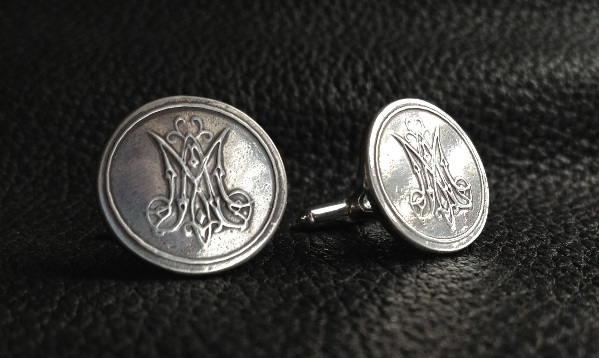 Hand Made Marian Monogram Wedding Cufflinks In Sterling Silver by ...