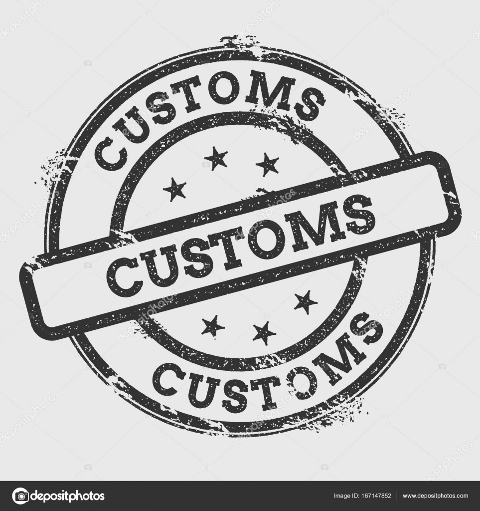 Customs rubber stamp isolated on white background Grunge round seal ...