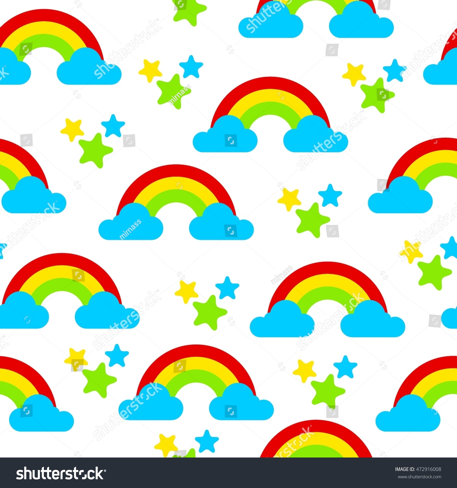 Seamless Pattern Cute Rainbow Stock Vector 472916008 - Shutterstock