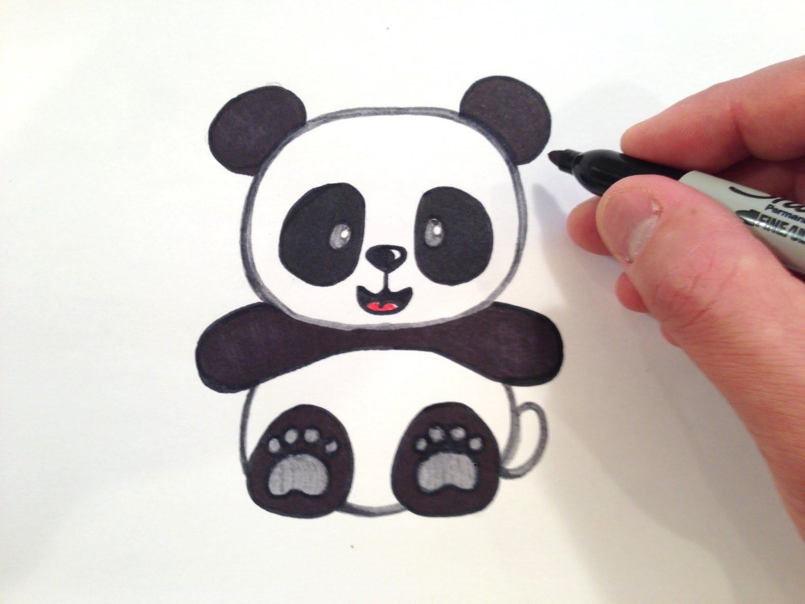 How to Draw a Cute Panda Bear - YouTube