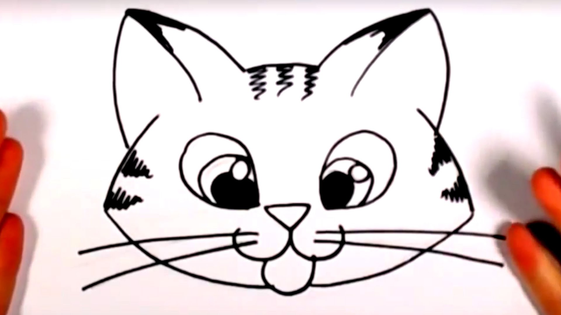 How To Draw A Cute Kitten Face - Tabby Cat Face Drawing Art for Kids ...