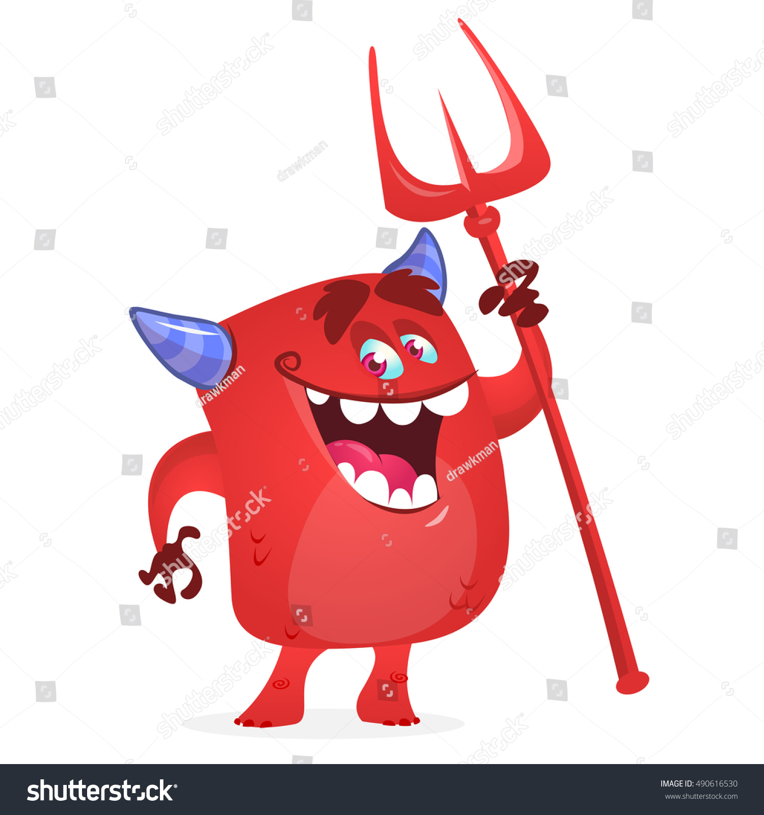 Cute Devil Monster Stock Vector 490616530 - Shutterstock