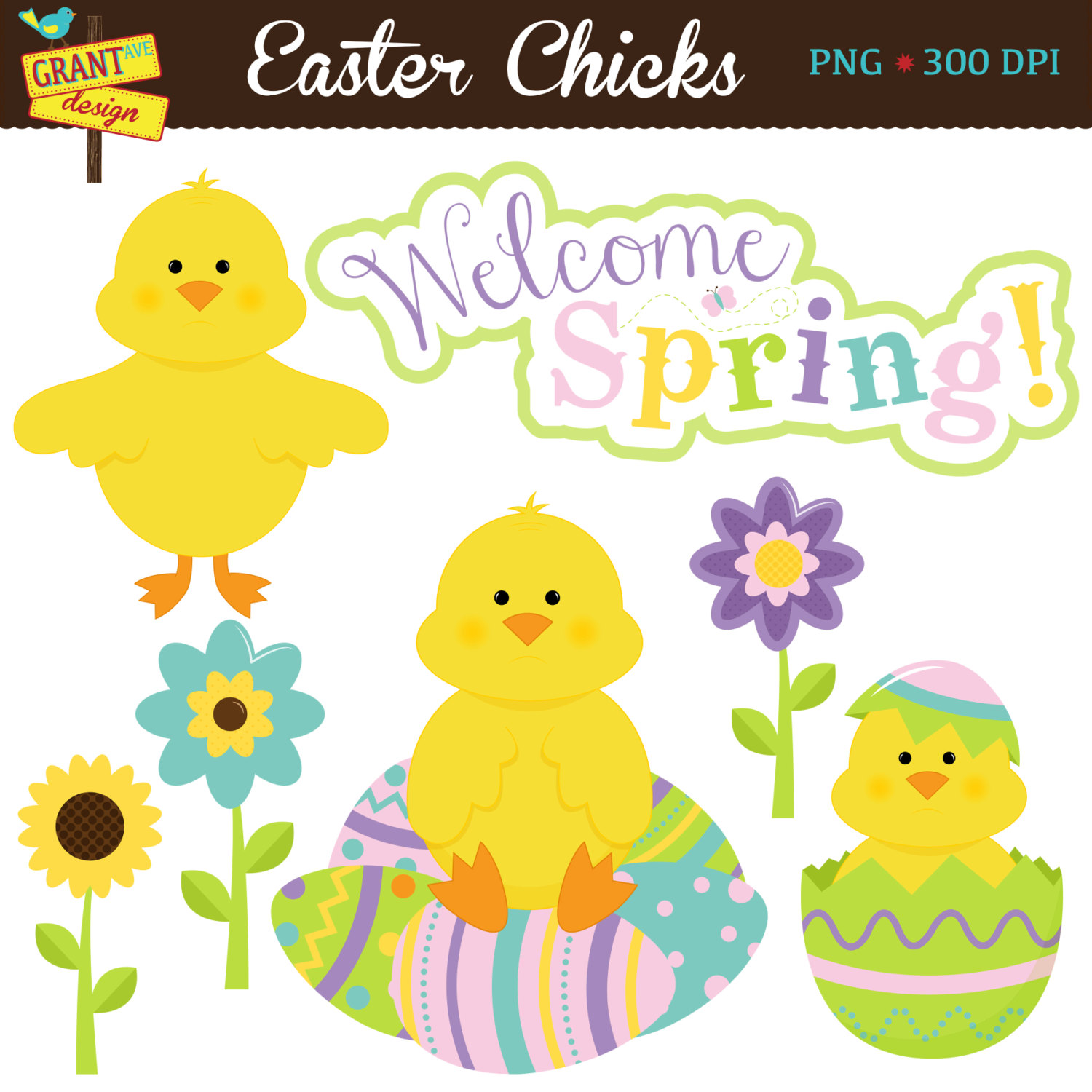 Easter Chicks Clipart Easter Clip Art Spring Clipart for