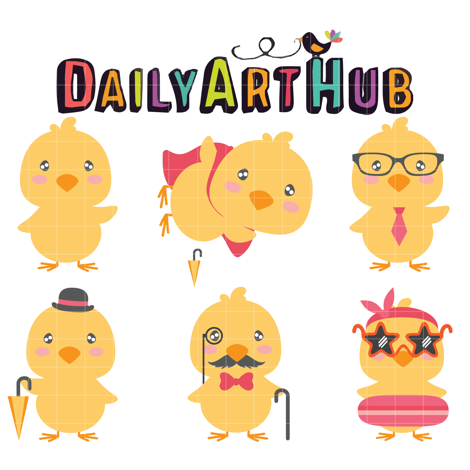 Cute Easter Chicks Clip Art Set – Daily Art Hub – Free Clip Art Everyday