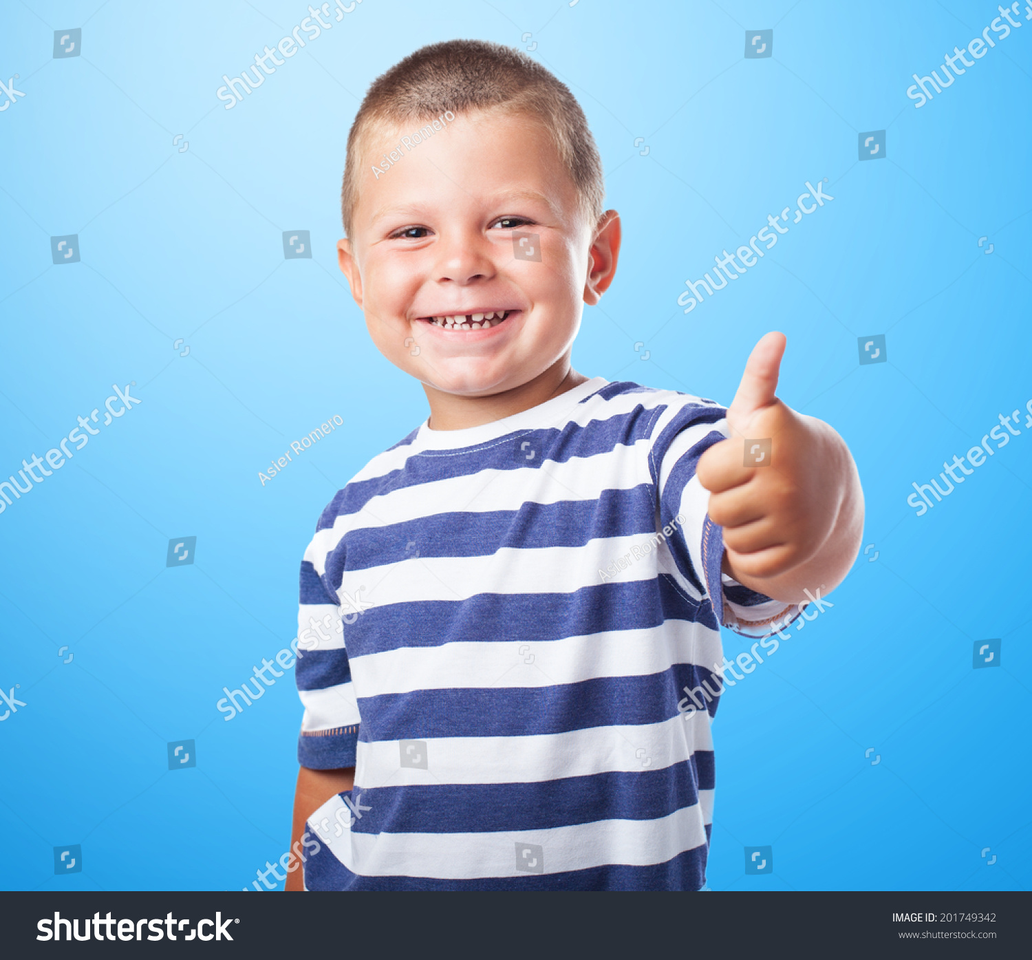 Portrait Cute Kid Doing Positive Sign Stock Photo 201749342 ...