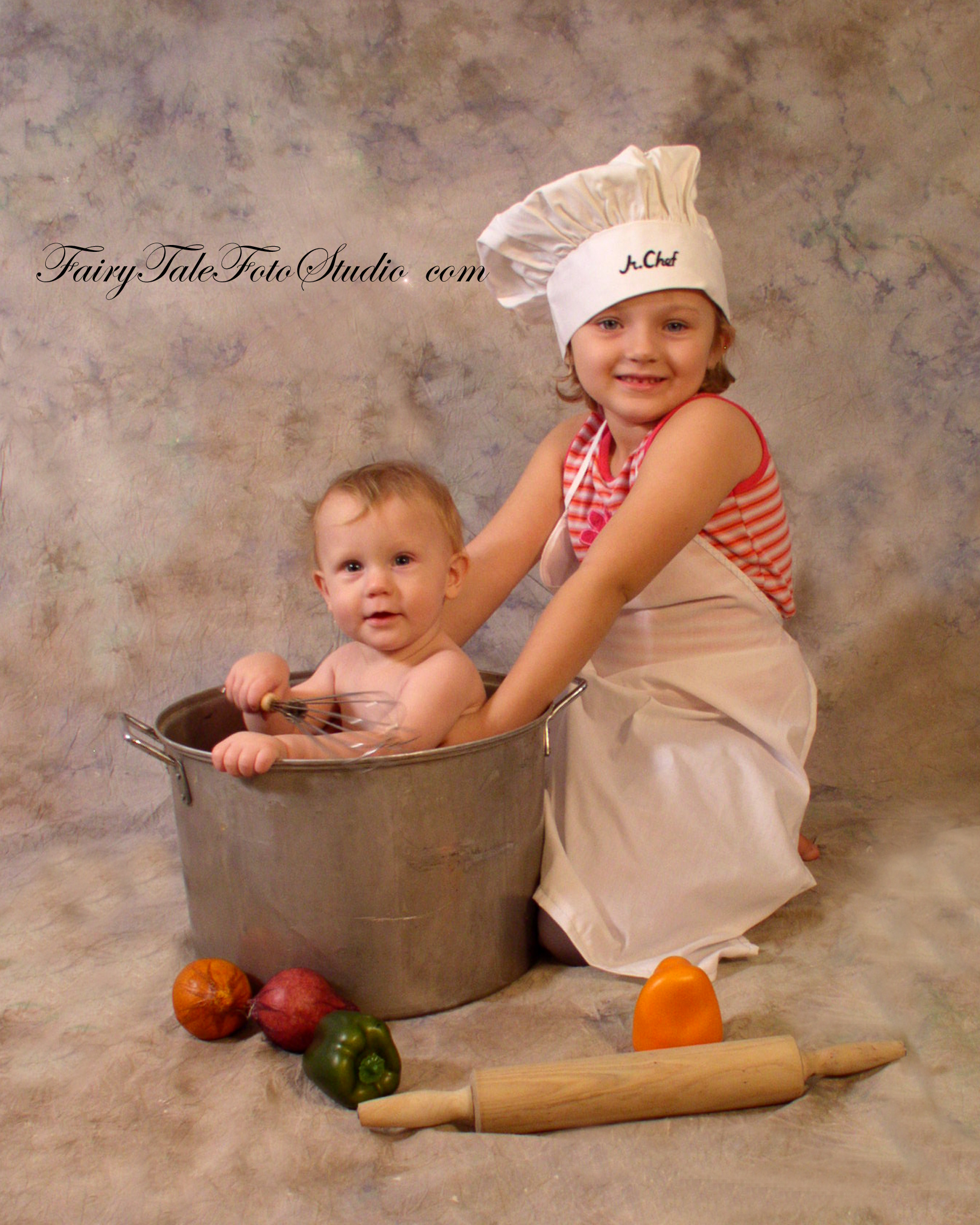 Chef Sister and Baby Brother in a Pot | Girl and Boy | Siblings ...