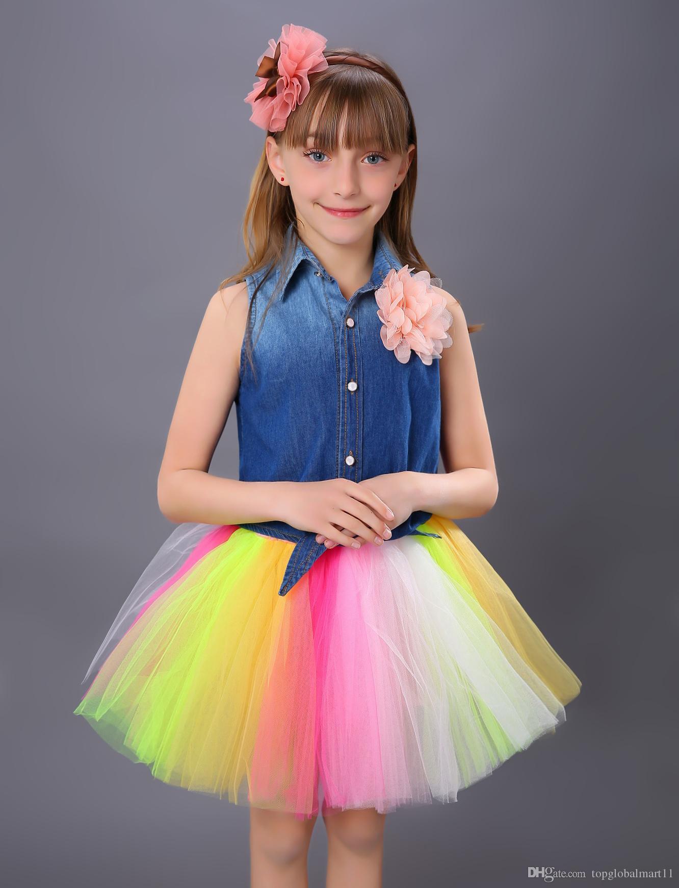 2018 2015 Hot Sale Cute Little Girls Puff Skirts Summer Children'S ...