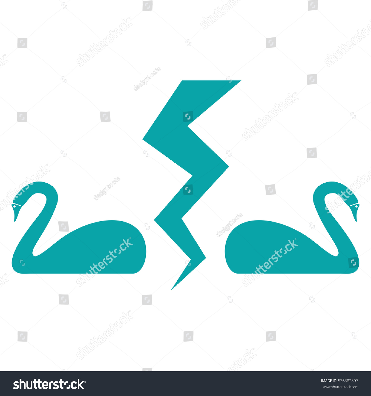 Divorce Swans Vector Icon Symbol Flat Stock Vector 576382897 ...
