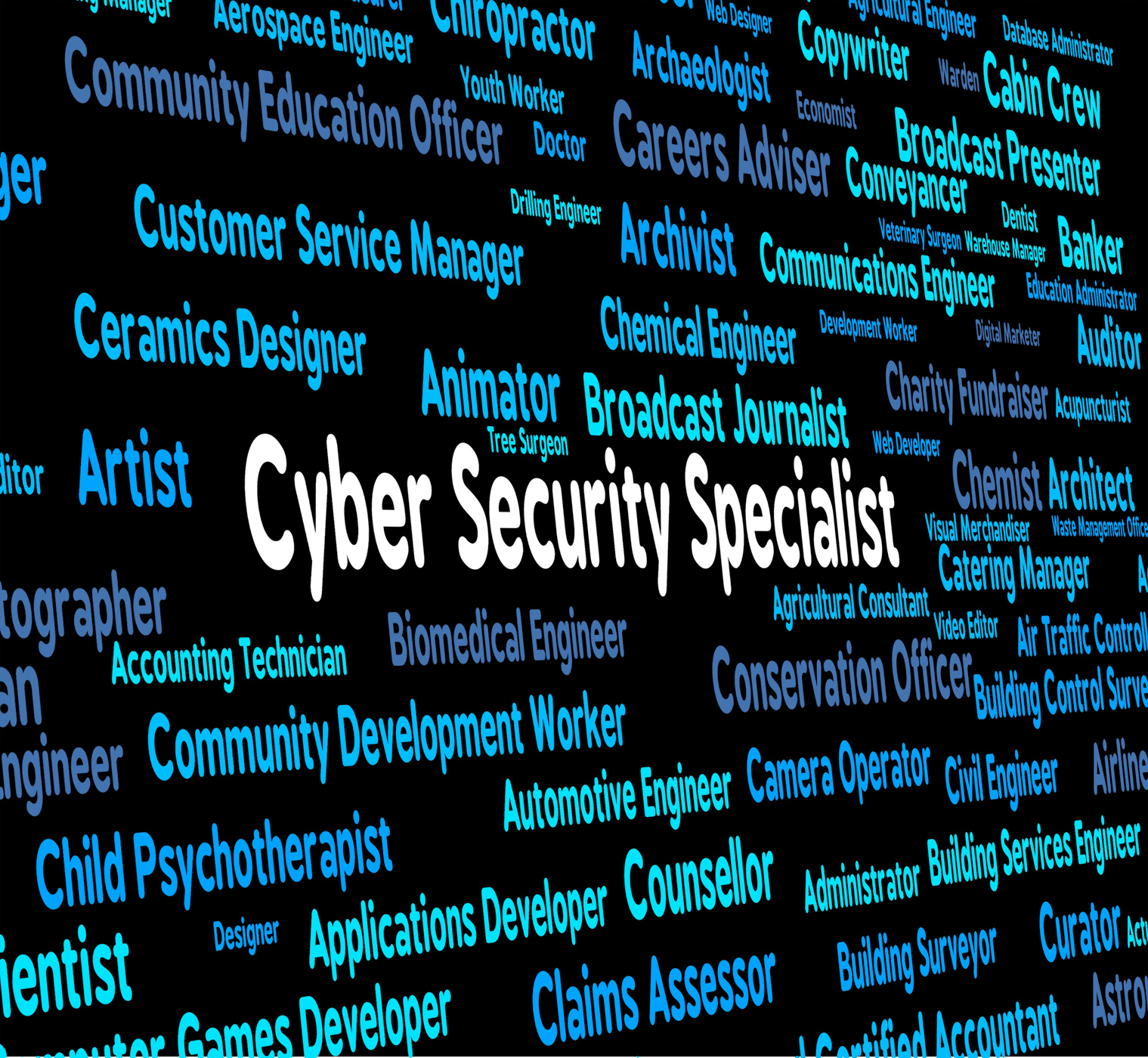 Cyber security specialist shows world wide web and employment photo