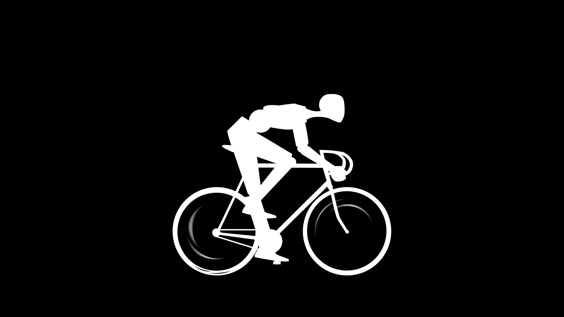 Athlete figure cycling animation, loop, with alpha matte. Cyclist ...