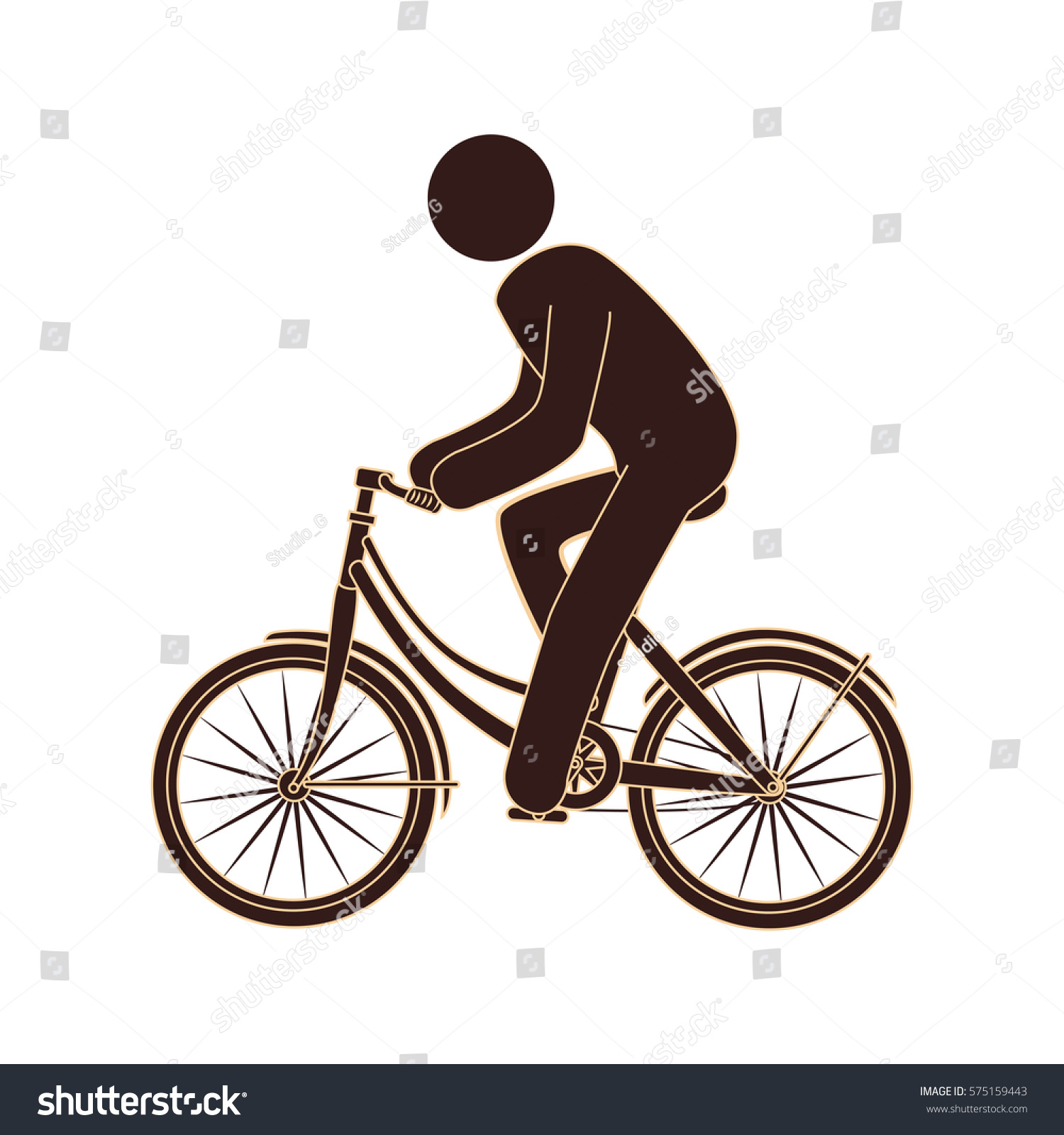 Human Figure Riding Bike Stock Vector (2018) 575159443 - Shutterstock