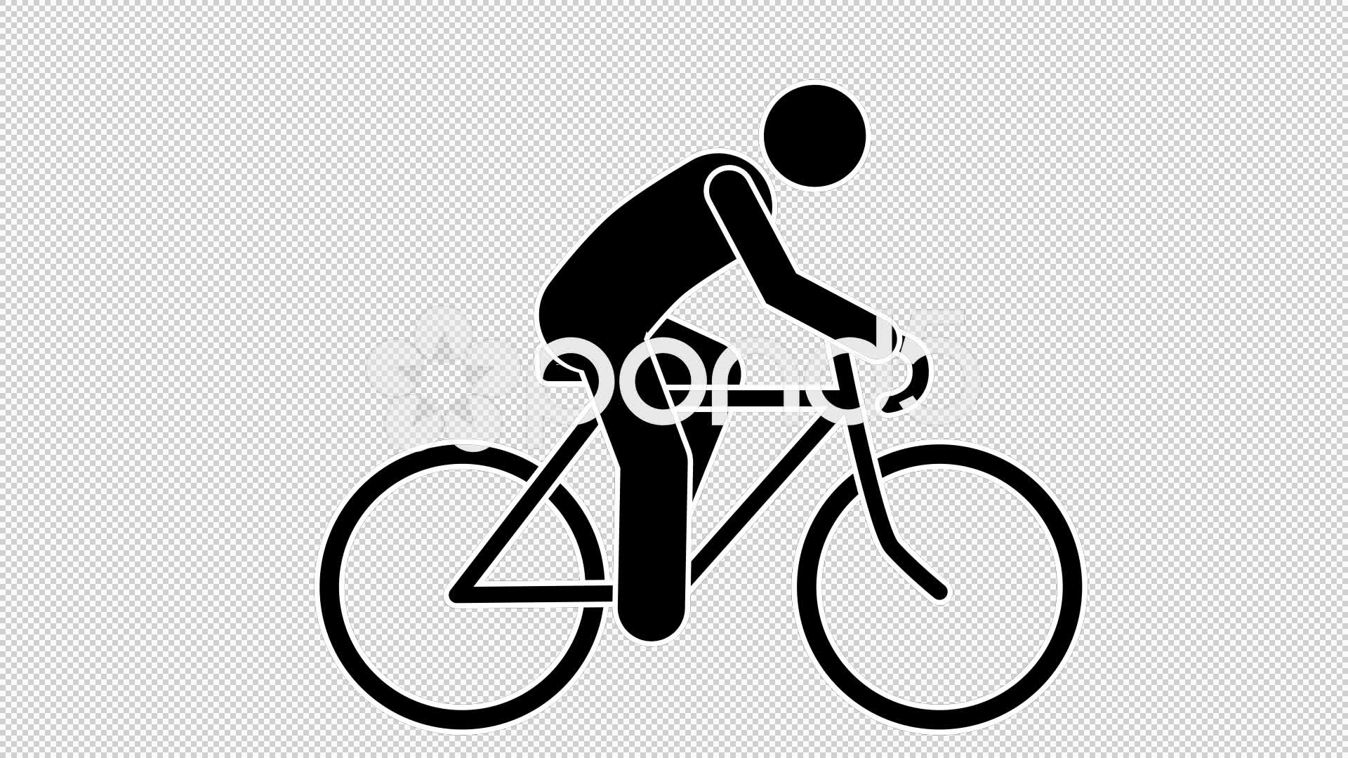 Stick Figure In Road Bike with Alpha channel ~ Video #54207165