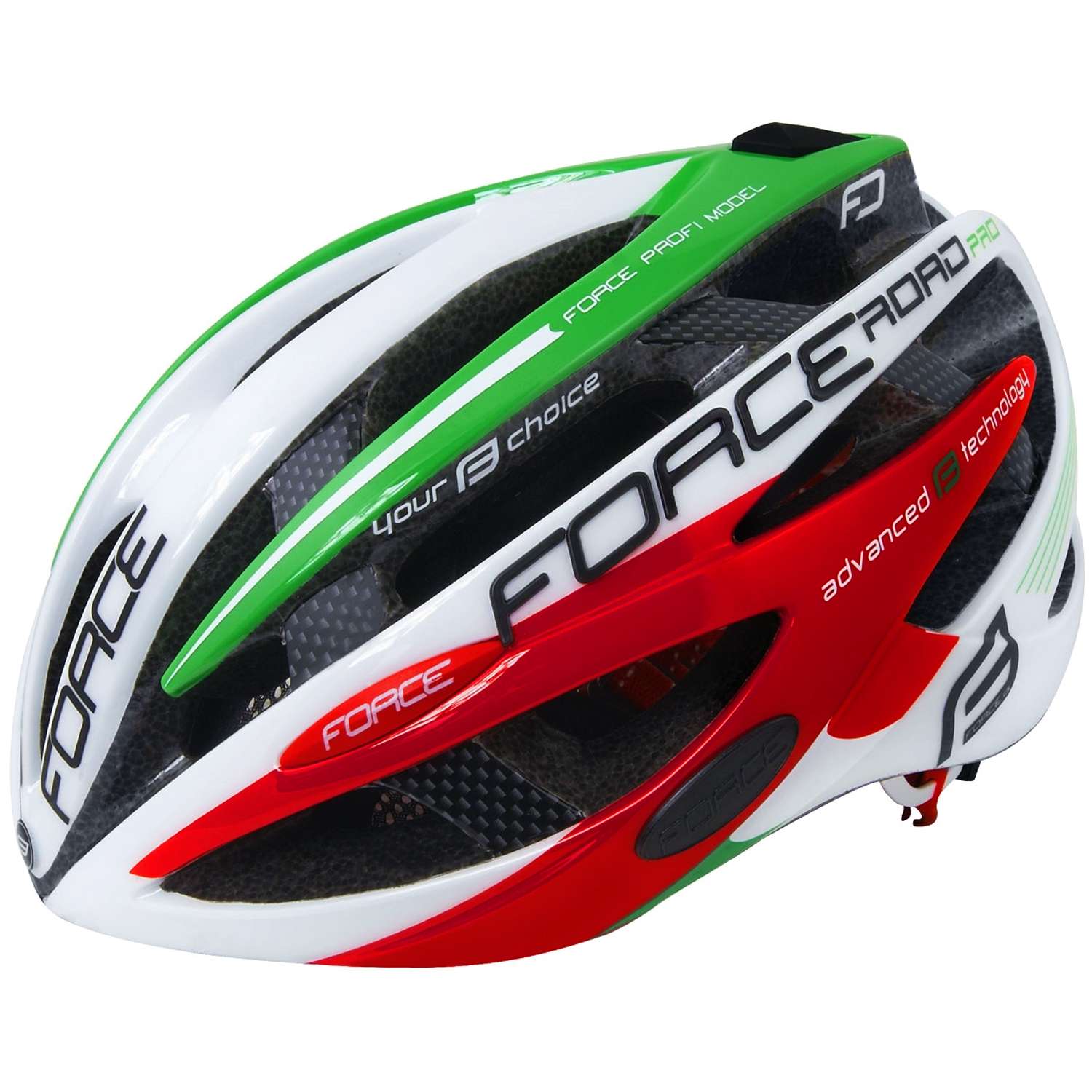 Trikotexpress | Force ROAD PRO ITALY cycling helmet red/green ...