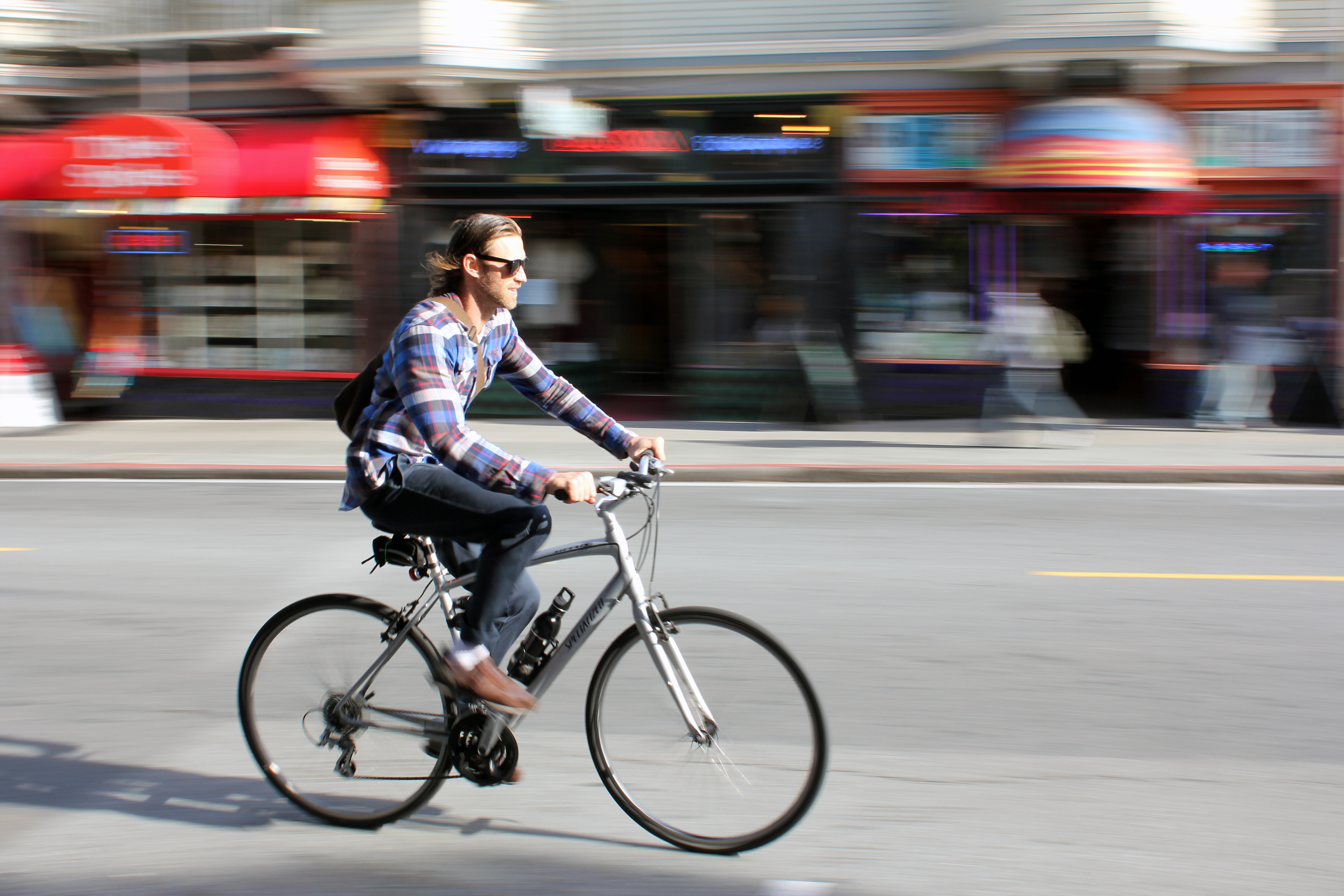 Cycling in San Francisco, 2d, Pose longue, Movement, No copyright, HQ Photo