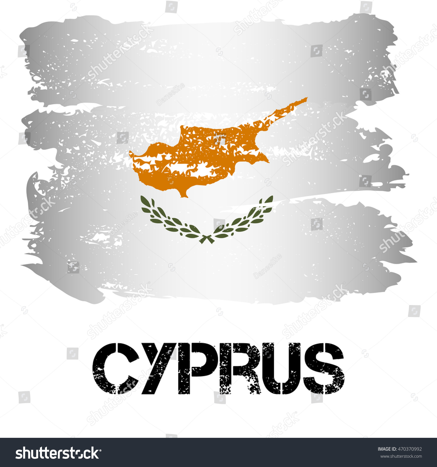 Flag Cyprus Brush Strokes Grunge Style Stock Vector HD (Royalty Free ...