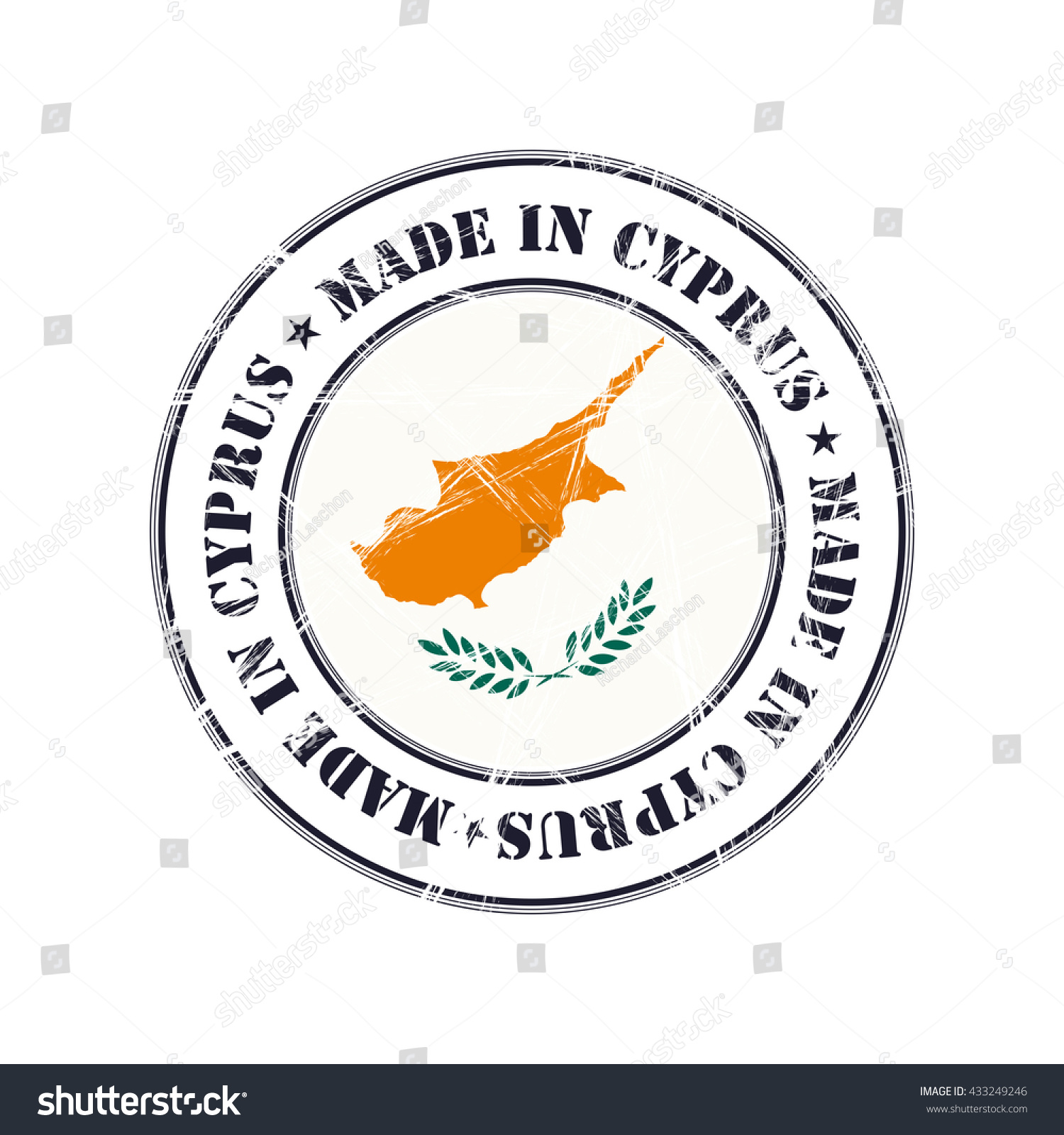 Made Cyprus Grunge Rubber Stamp Flag Stock Vector 433249246 ...