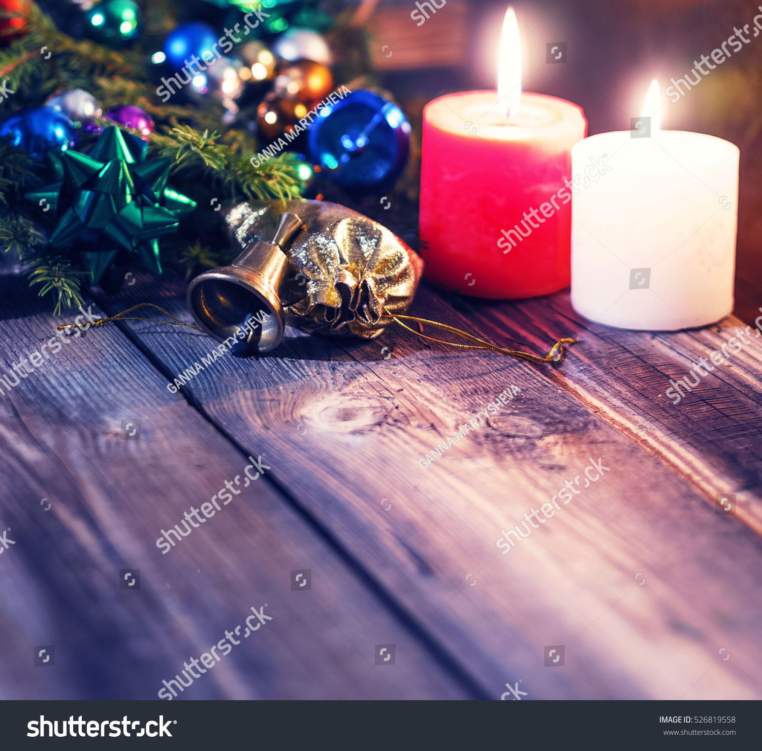 Christmas Background Christmas Decorated Fir Tree Stock Photo ...